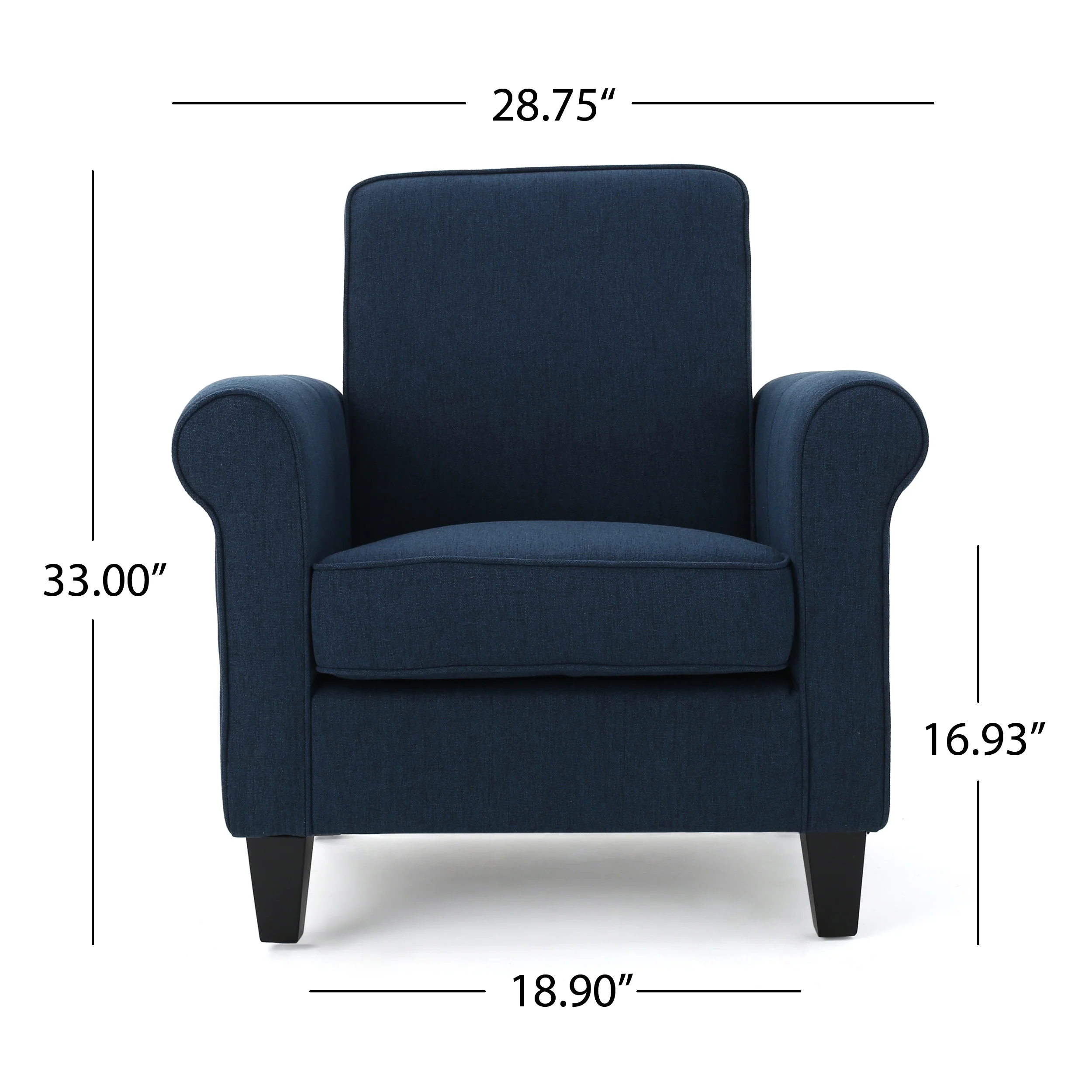 Declan Padded Fabric Club Chair - furnishings