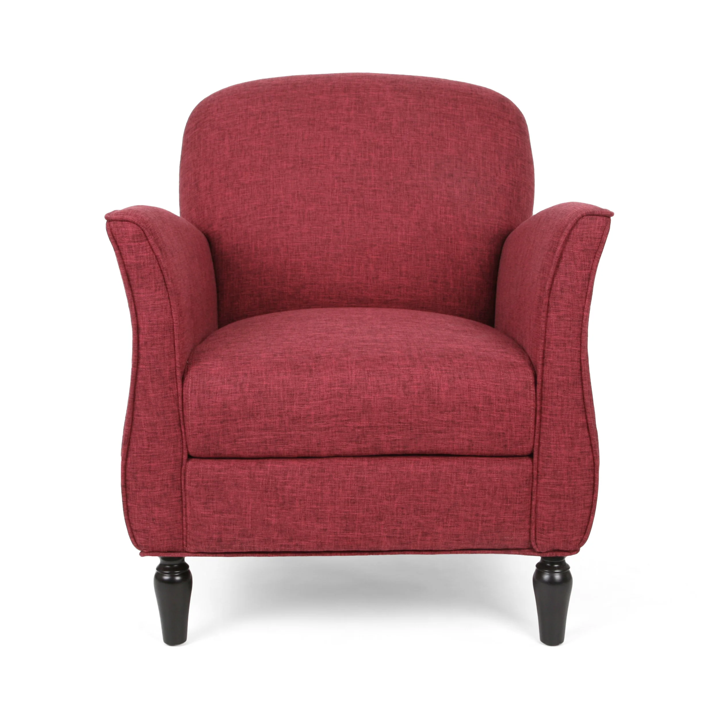 Crew Contemporary Upholstered Tweed Fabric Armchair with Piped Edges - furnishings