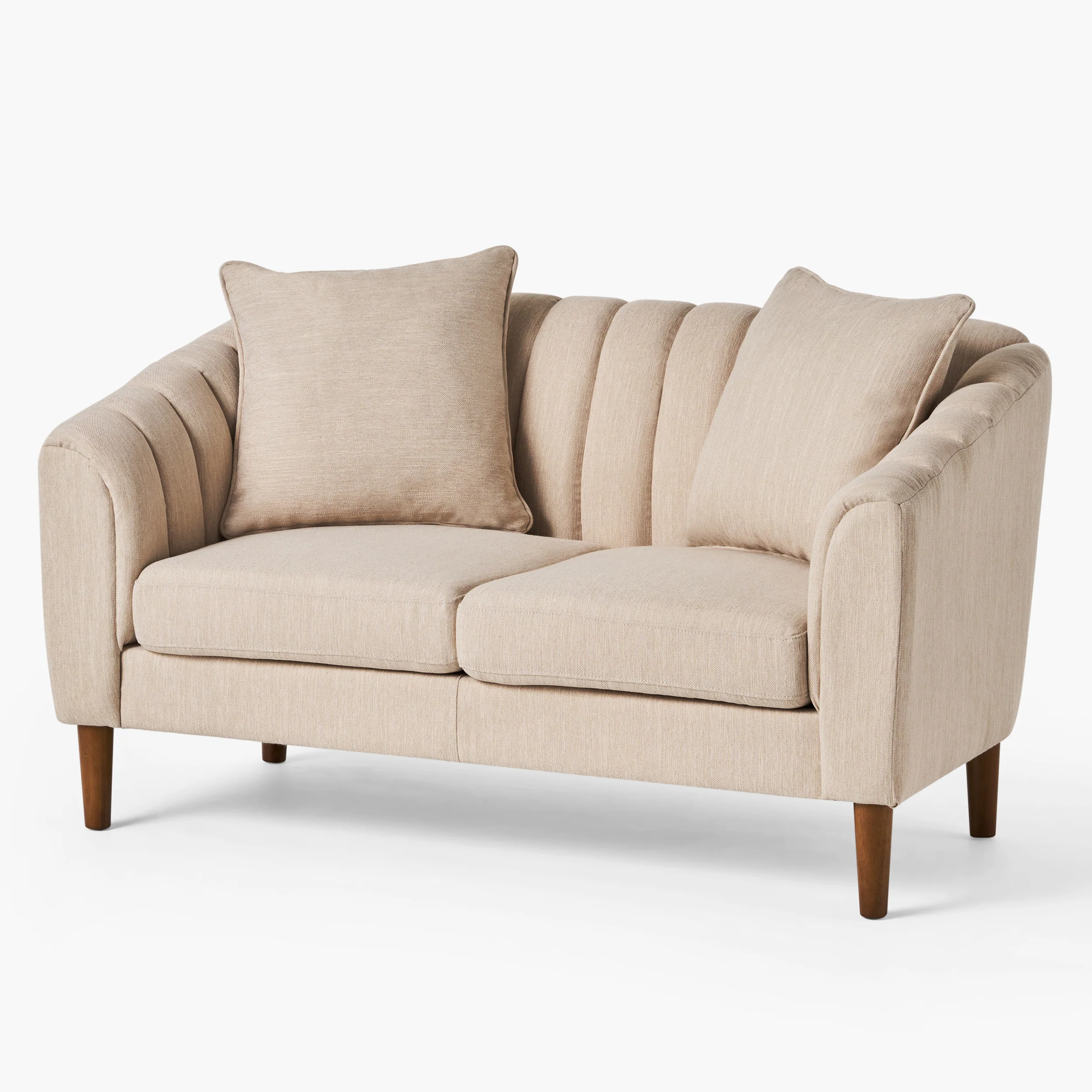 Reham Contemporary Channel Stitched Fabric Loveseat - furnishings