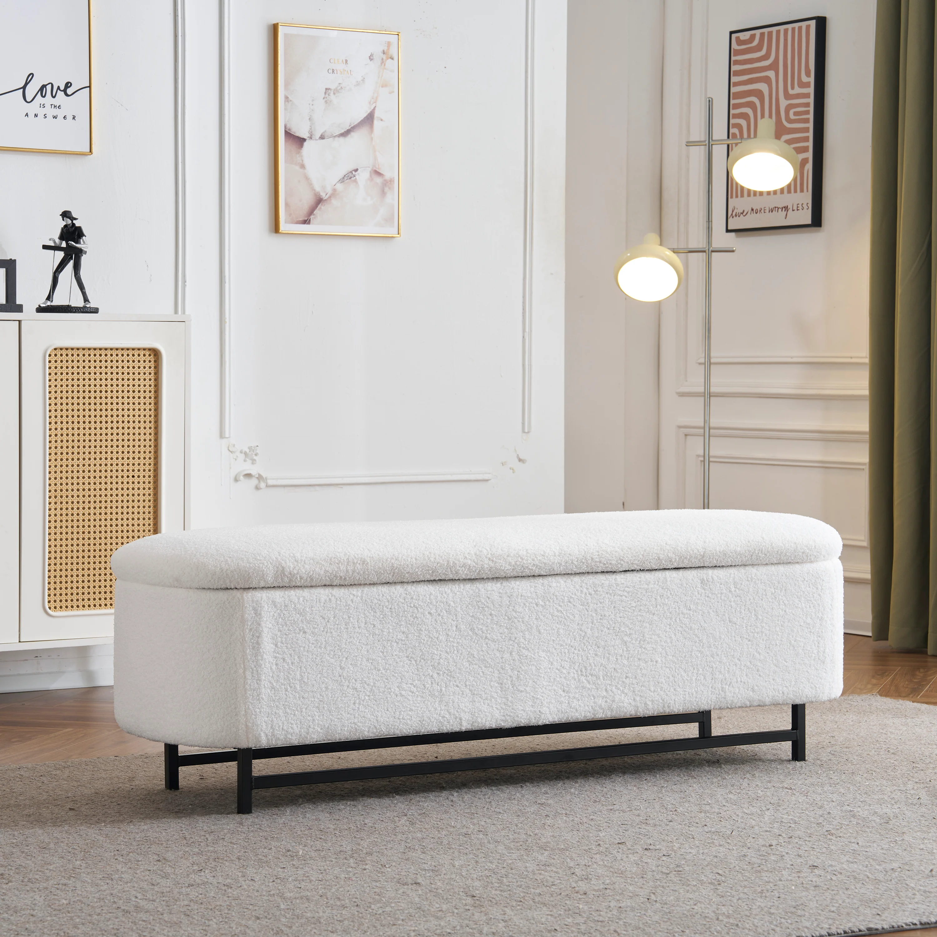 Elowene Fabric Storage Ottoman Bench - furnishings