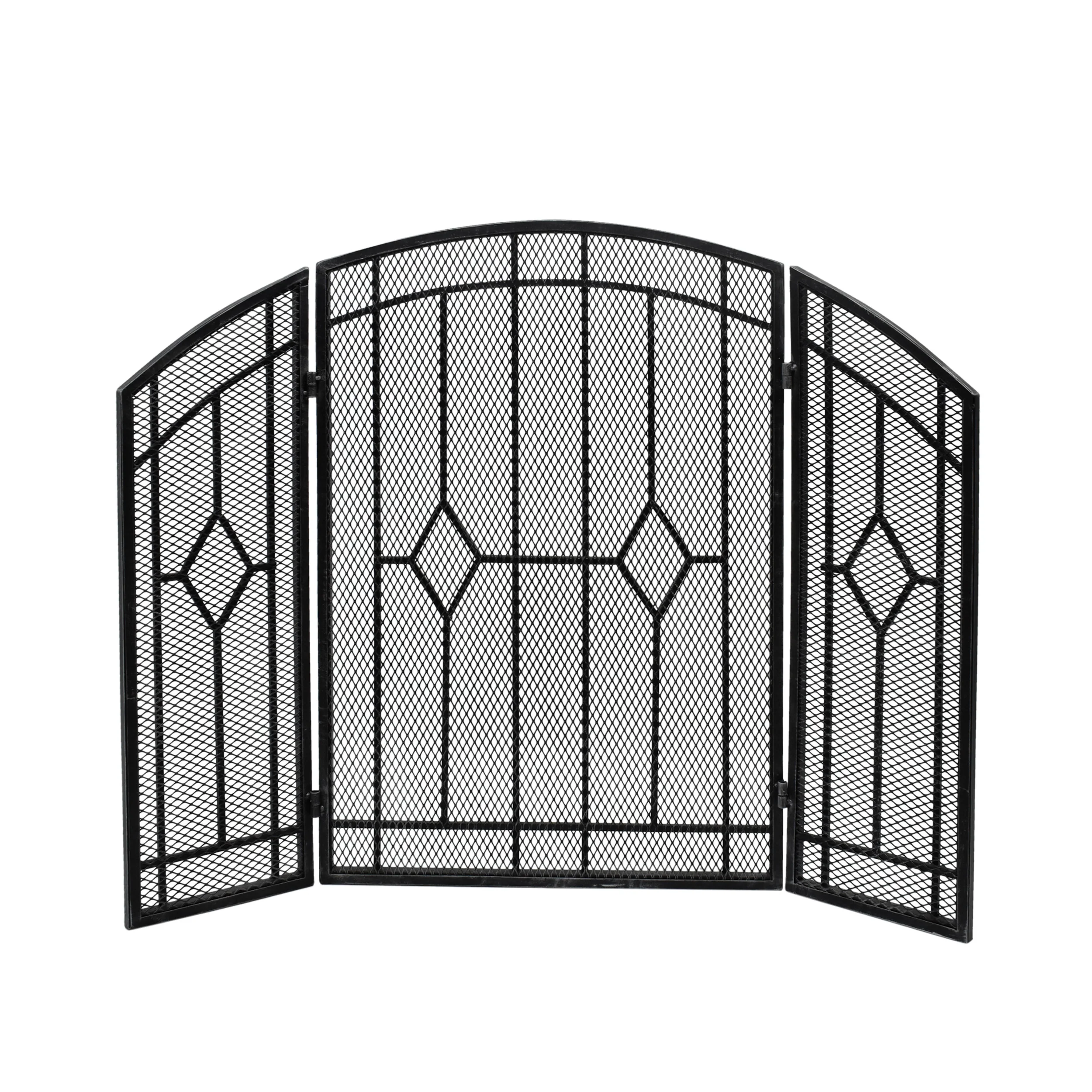 Jacoby Contemporary Three Panel Iron Firescreen - furnishings