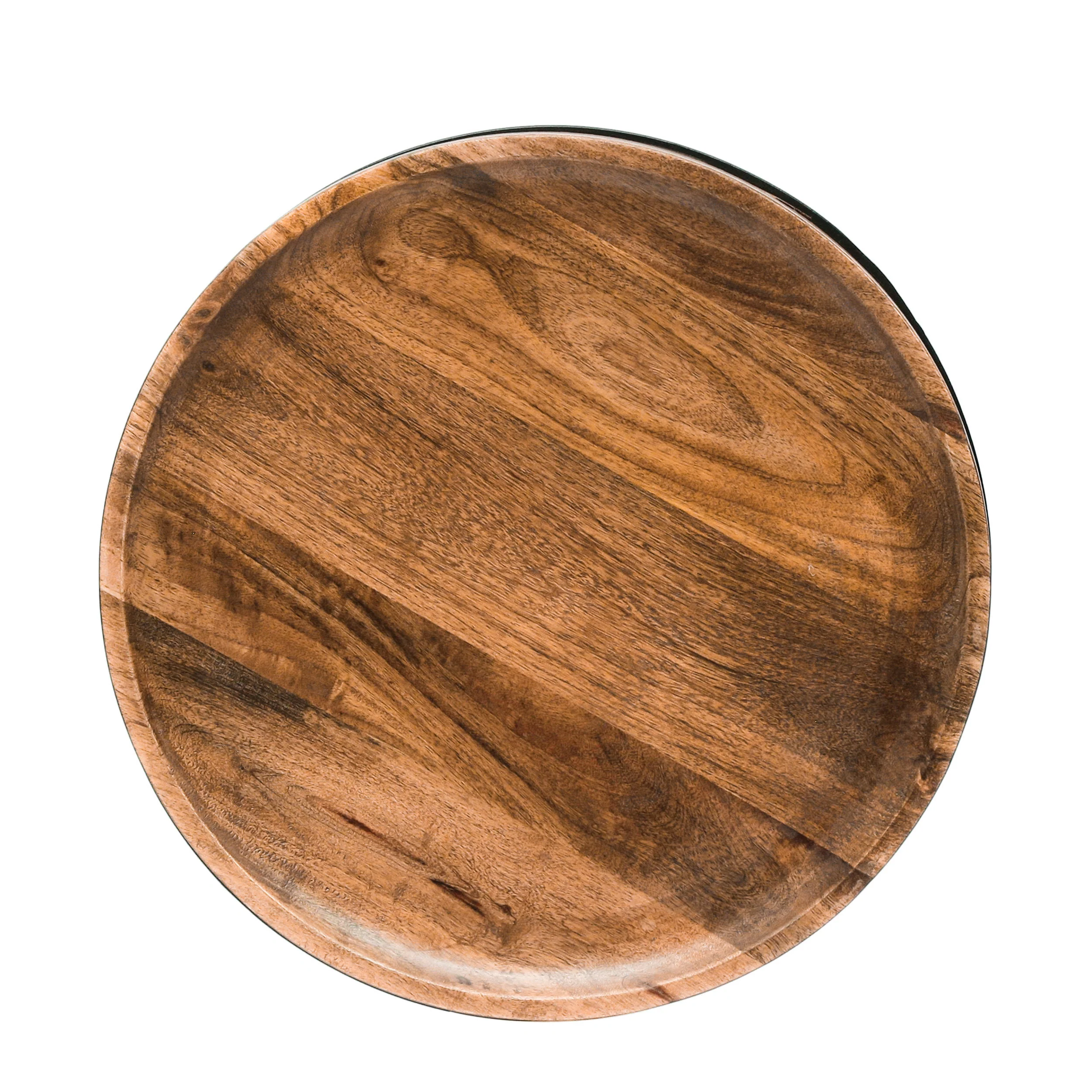 Colwill Modern Industrial Handcrafted Mango Wood Nested Side Tables (Set of 3), Natural and Black - furnishings