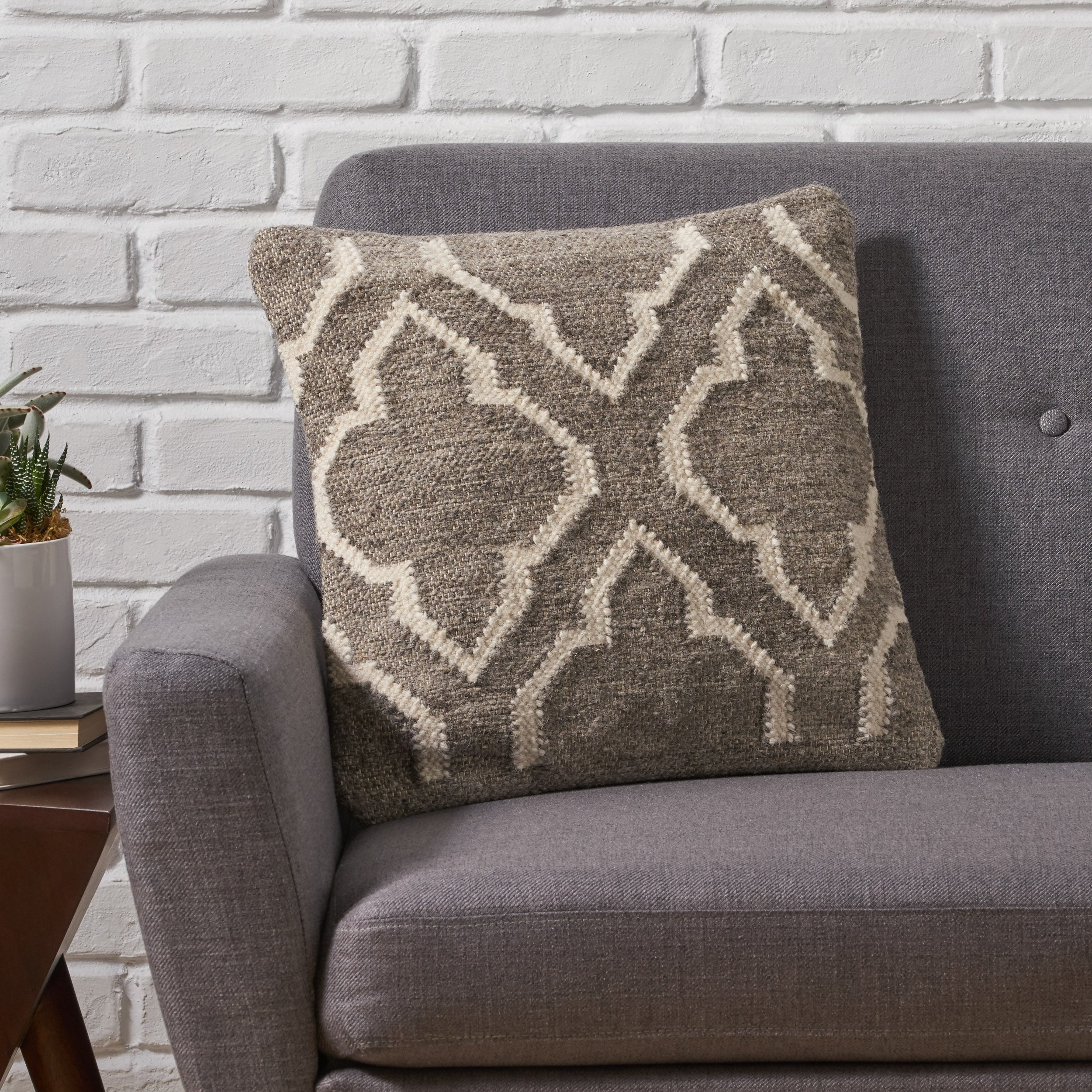 Basma Boho Wool Throw Pillow - furnishings