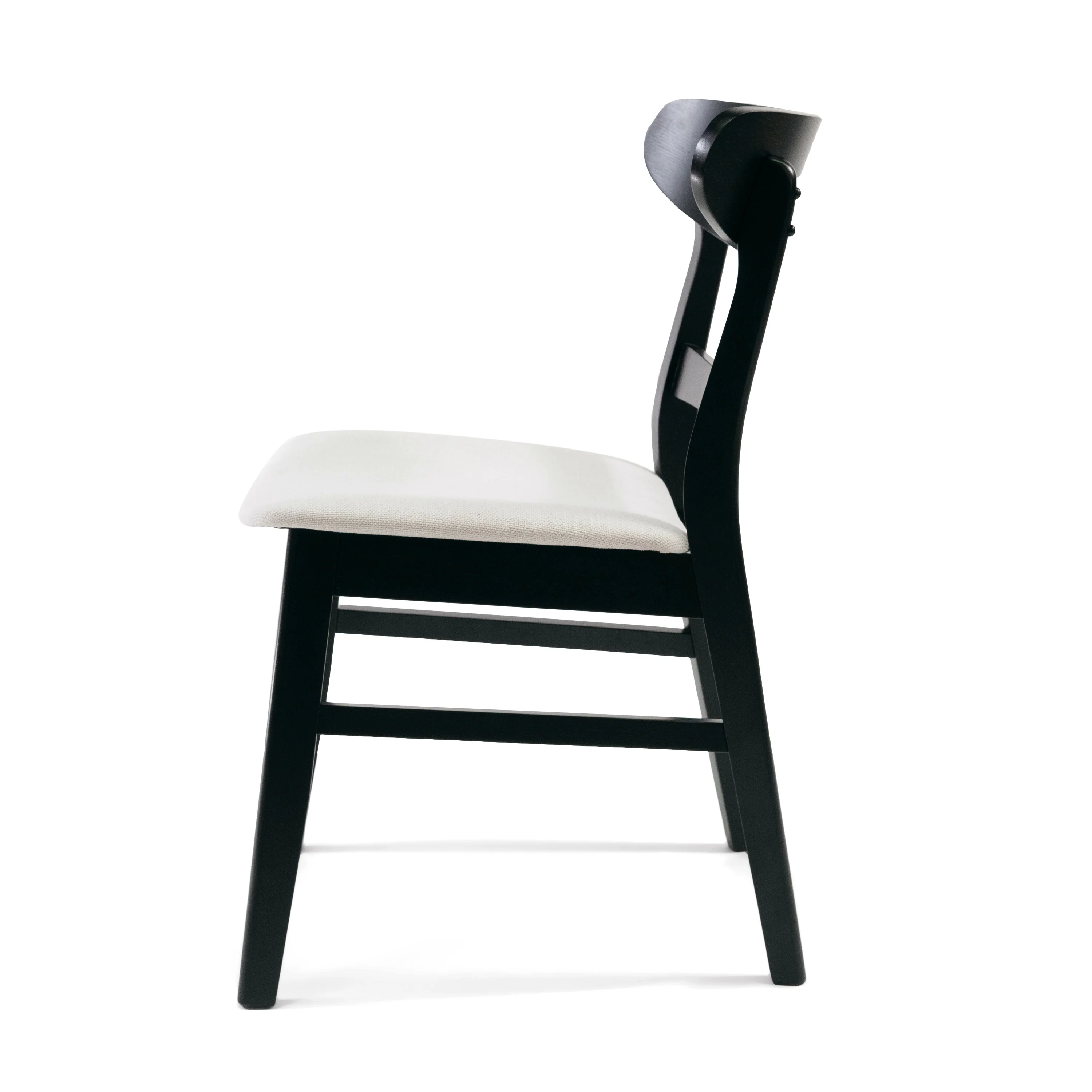 Isador Mid Century Modern Fabric Upholstered Wood Dining Chairs, Set of 2 - furnishings