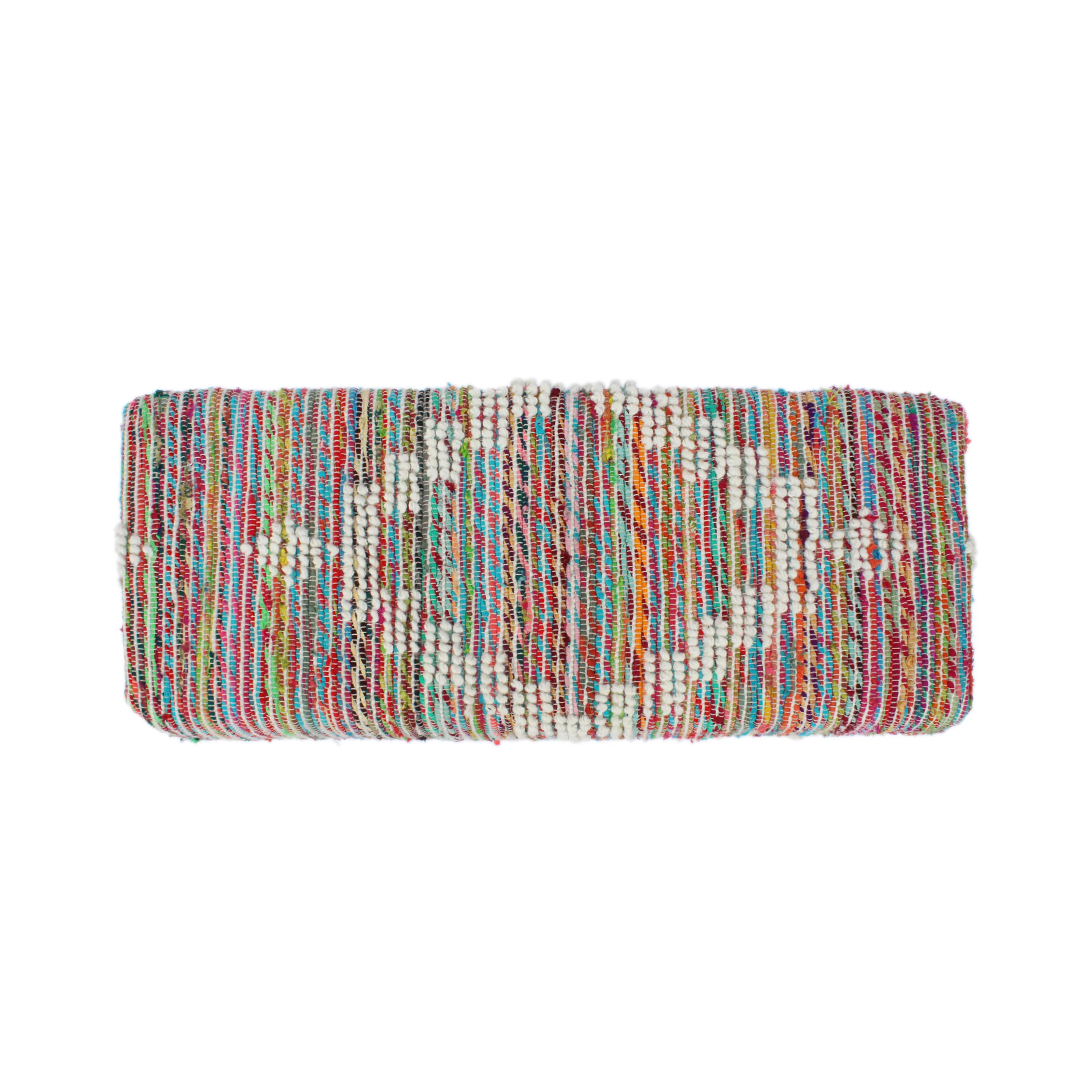 Carrera Handcrafted Boho Rectangular Wool & Fabric Bench - furnishings