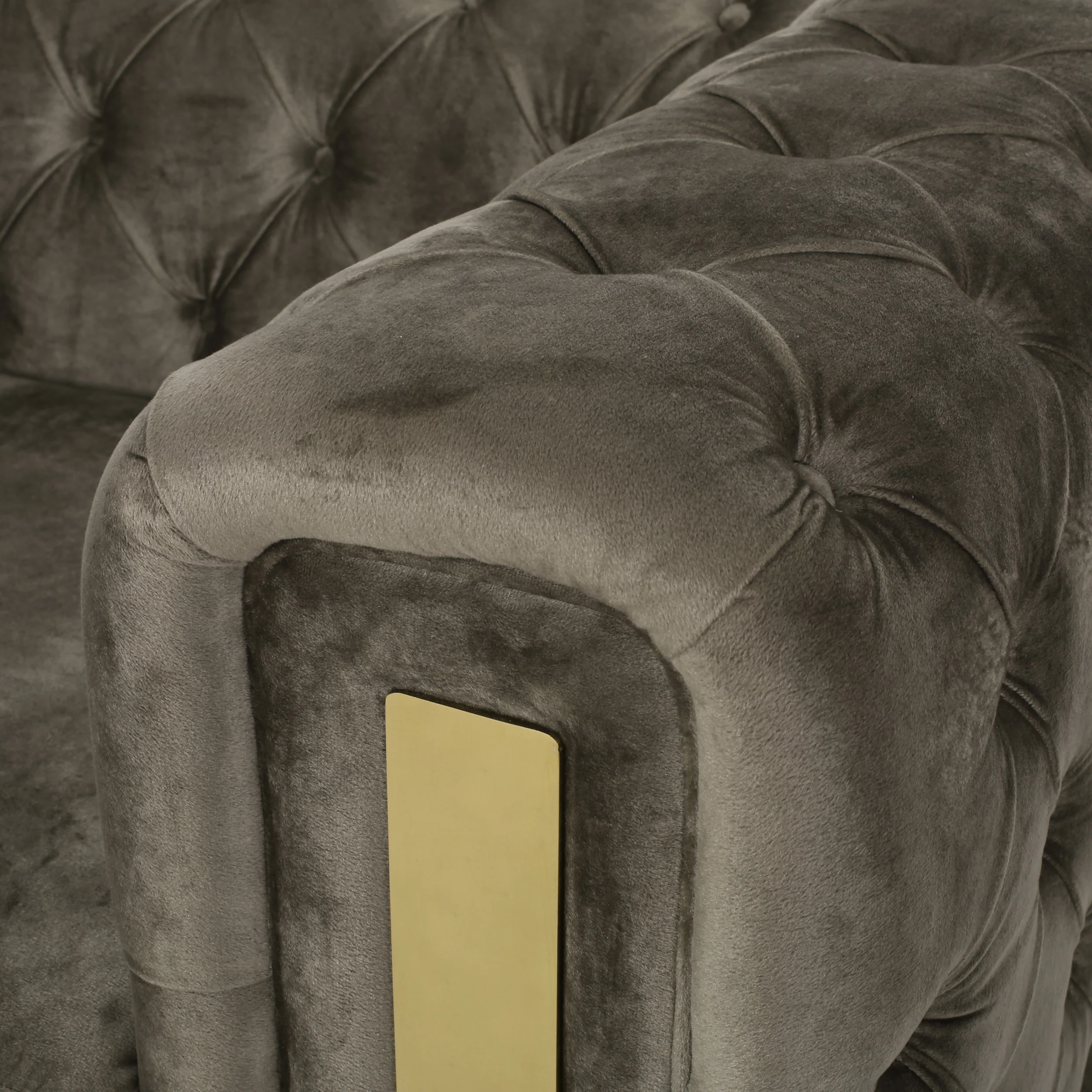 Giovanna Modern Glam Tufted Velvet 3 Seater Sofa - furnishings