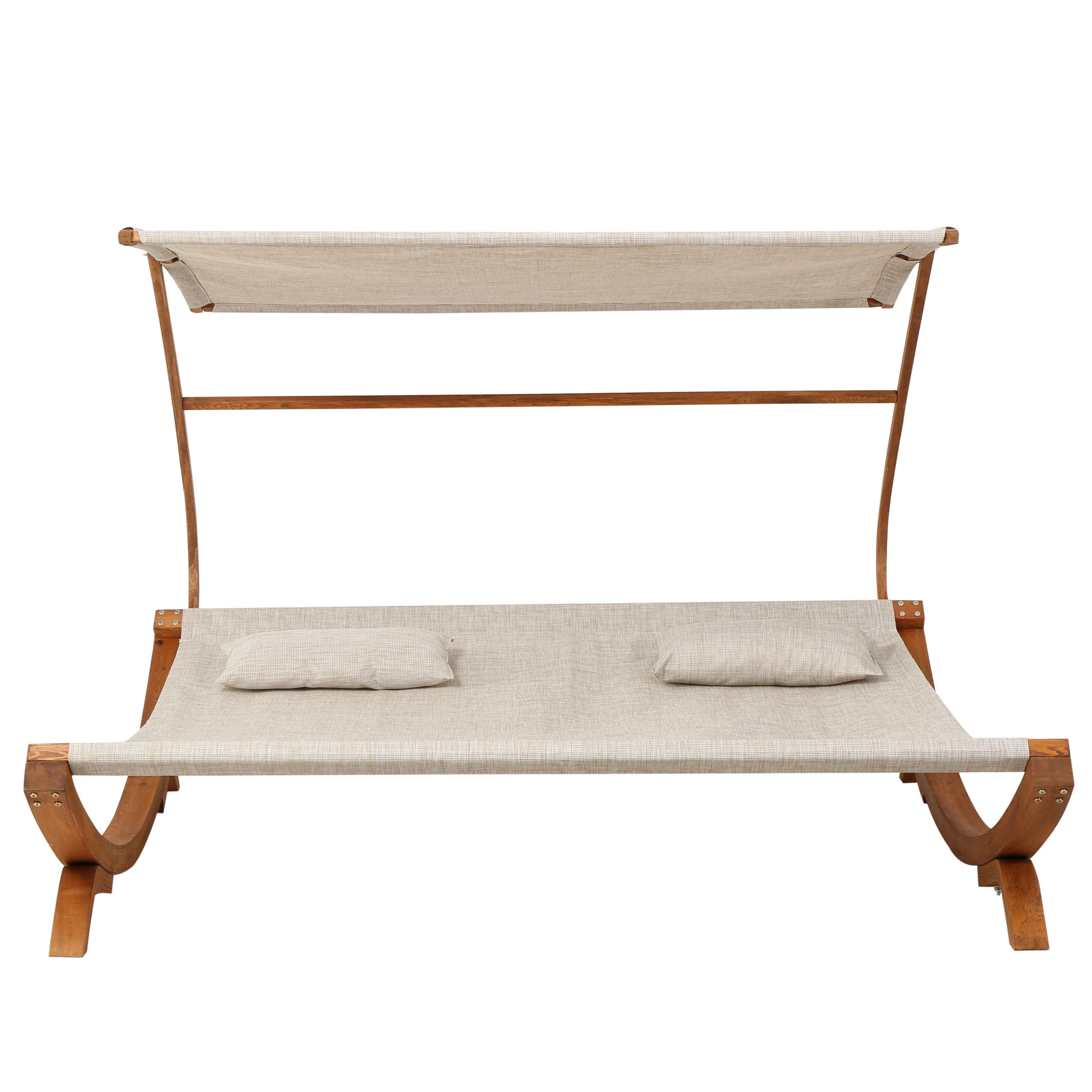 Bayard Outdoor Off-White Sunbed with Adjustable Canopy - furnishings