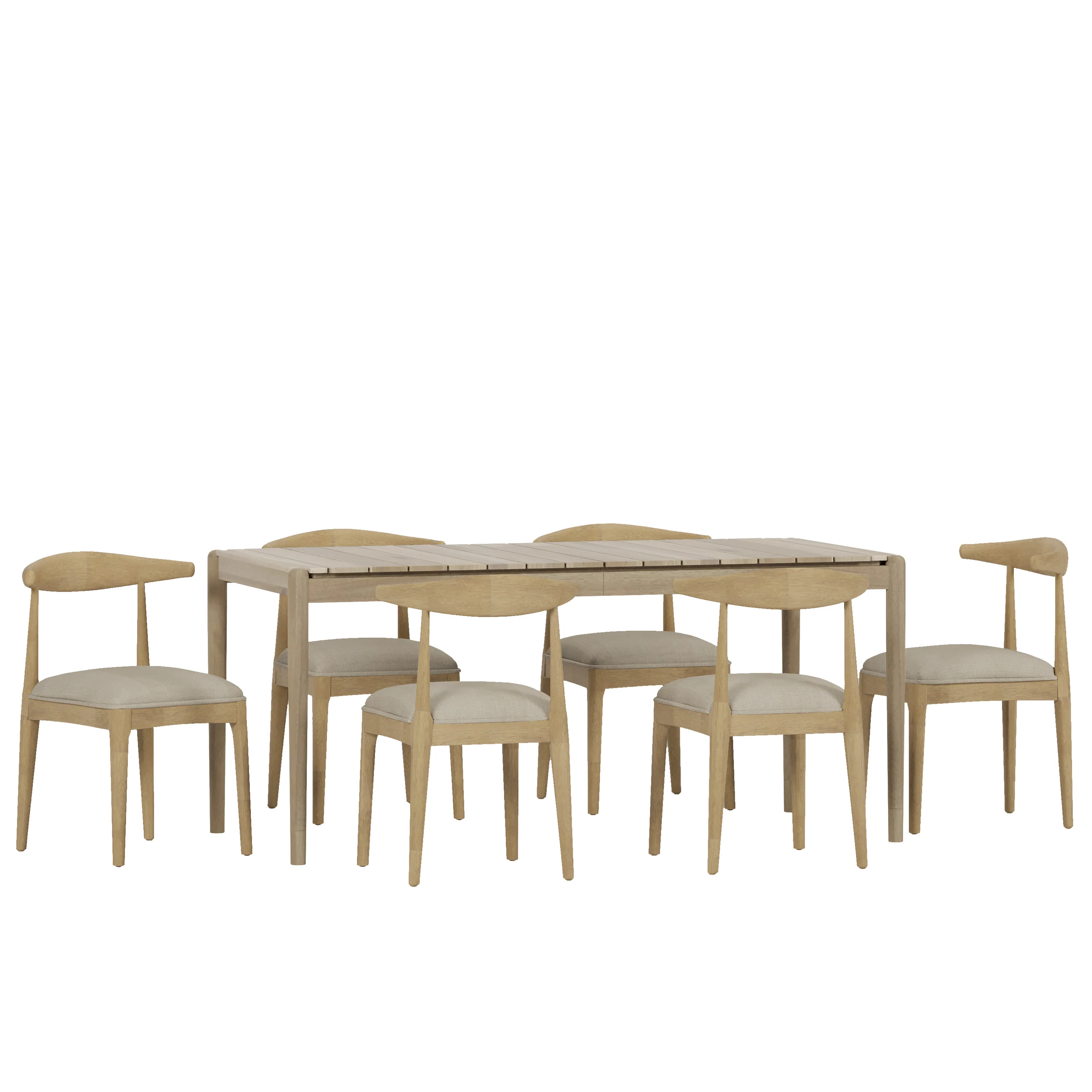 Roesler Acacia Wood 7 Piece Dining Set - furnishings