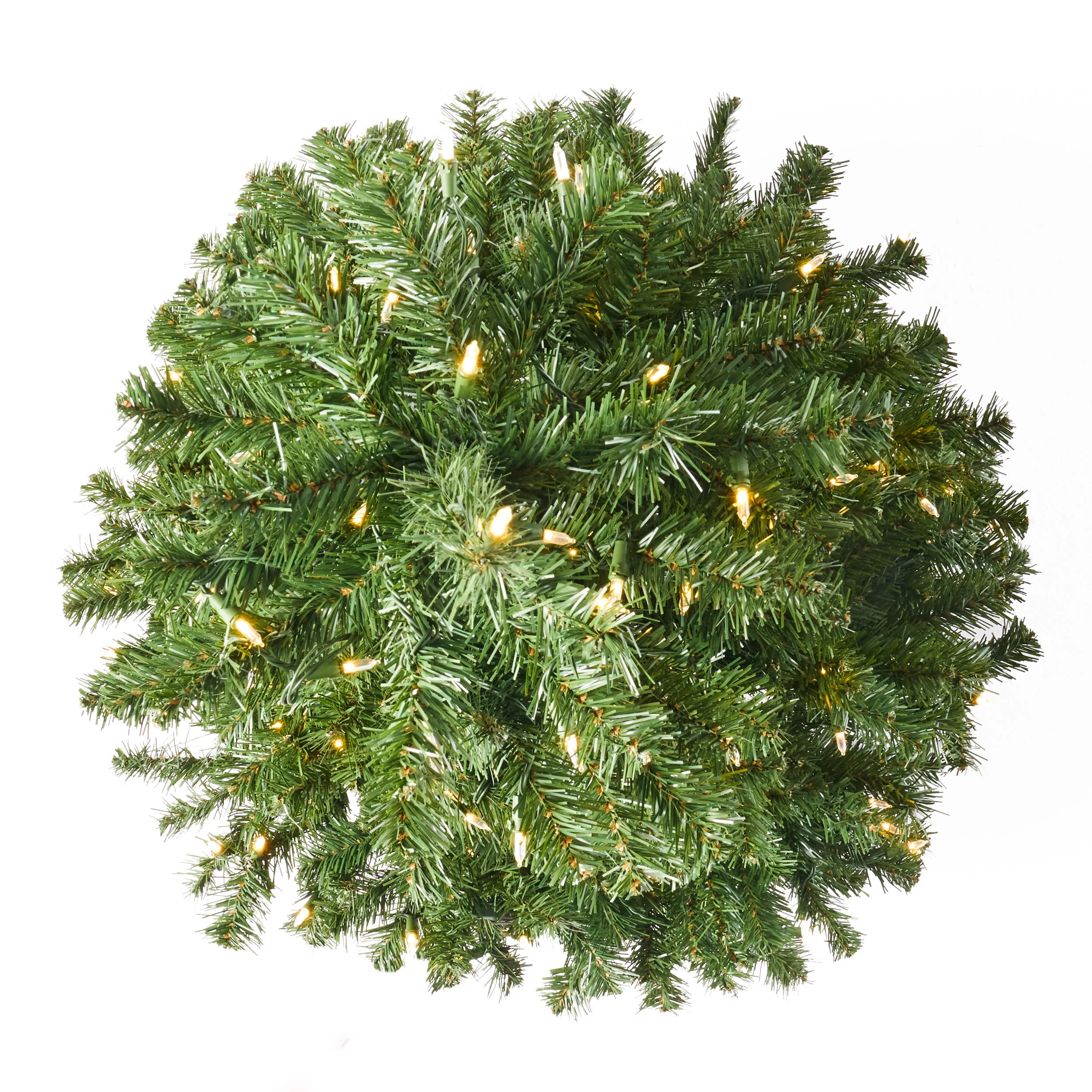 4.5-foot Noble Fir Pre-Lit Clear LED Hinged Artificial Christmas Tree - furnishings