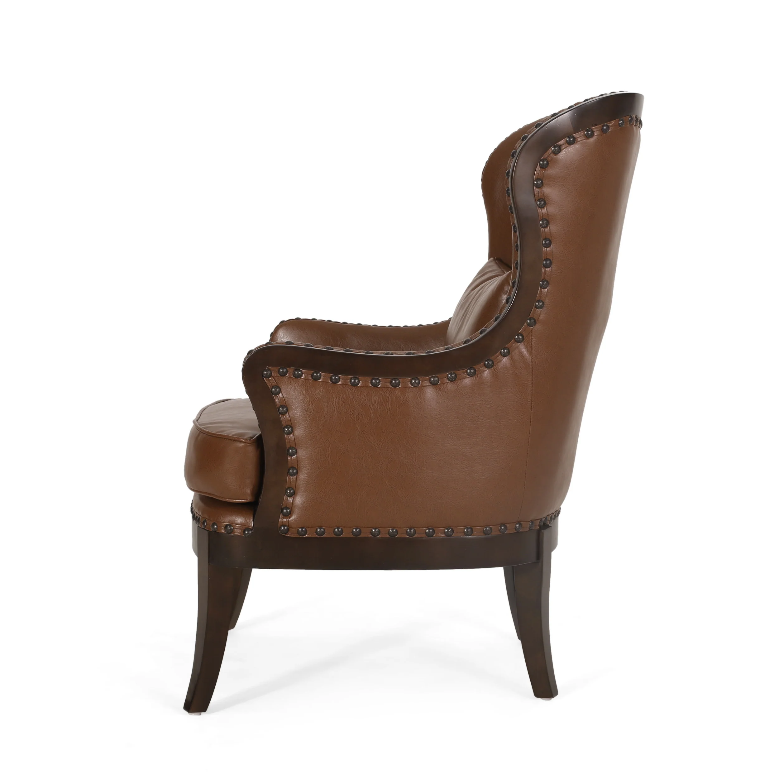 Jett Contemporary Upholstered Accent Chair with Nailhead Trim - furnishings