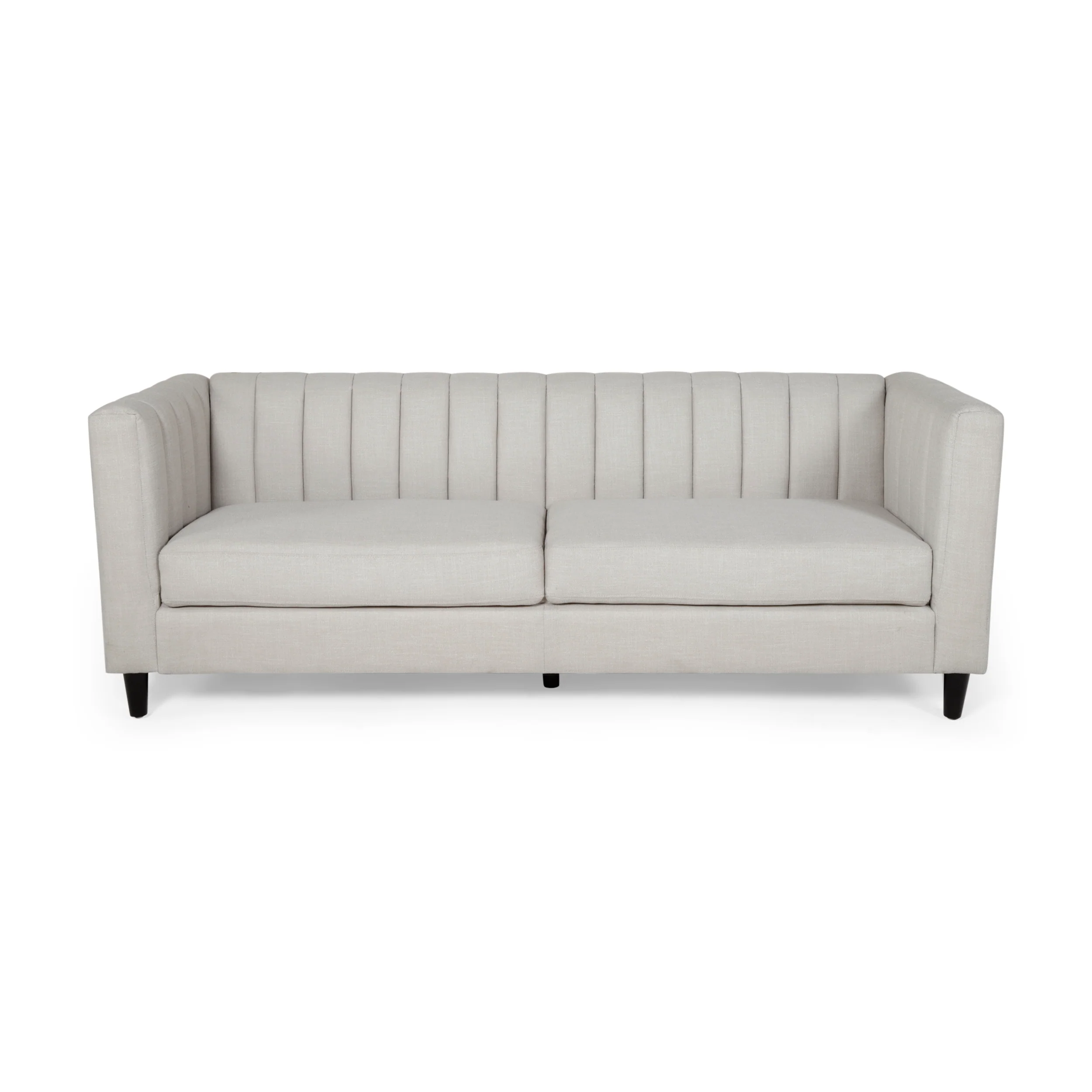 Darlin Contemporary Channel Stitched Fabric 3 Seater Sofa - furnishings