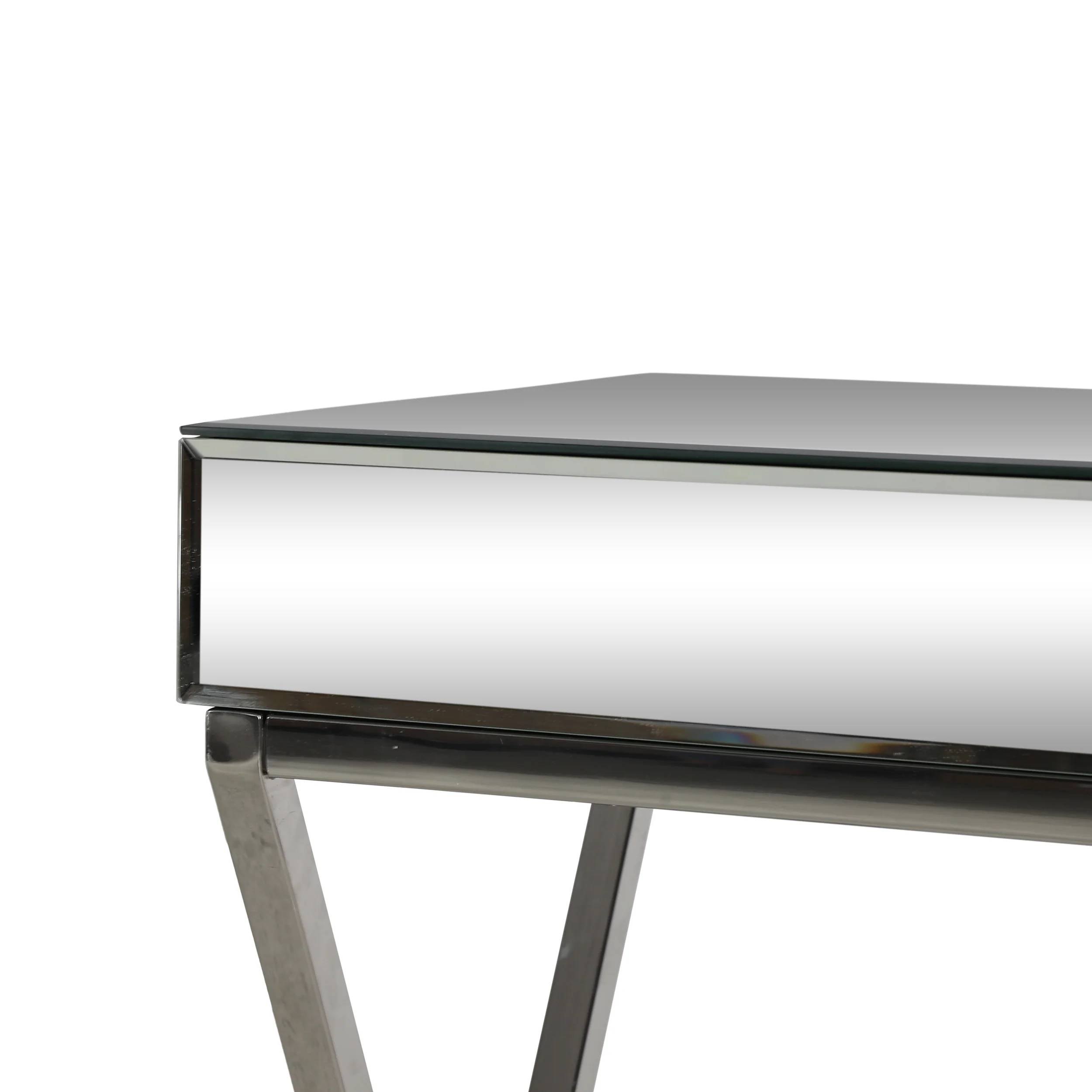 Modesta Modern Glam Console Table with Mirror Tabletop - furnishings