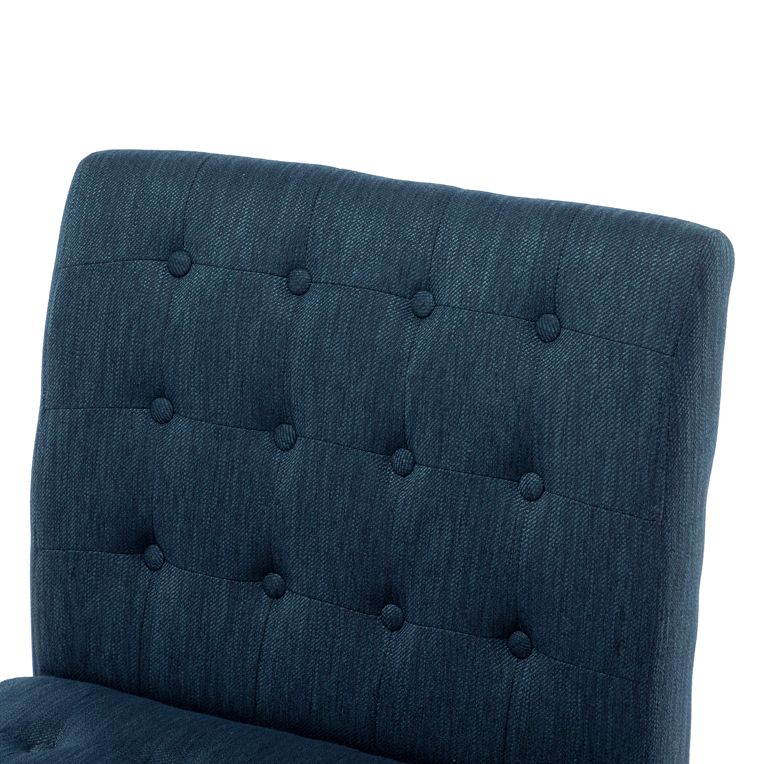 Mulligan Contemporary Fabric Tufted Slipper Chairs, Set of 2 - furnishings