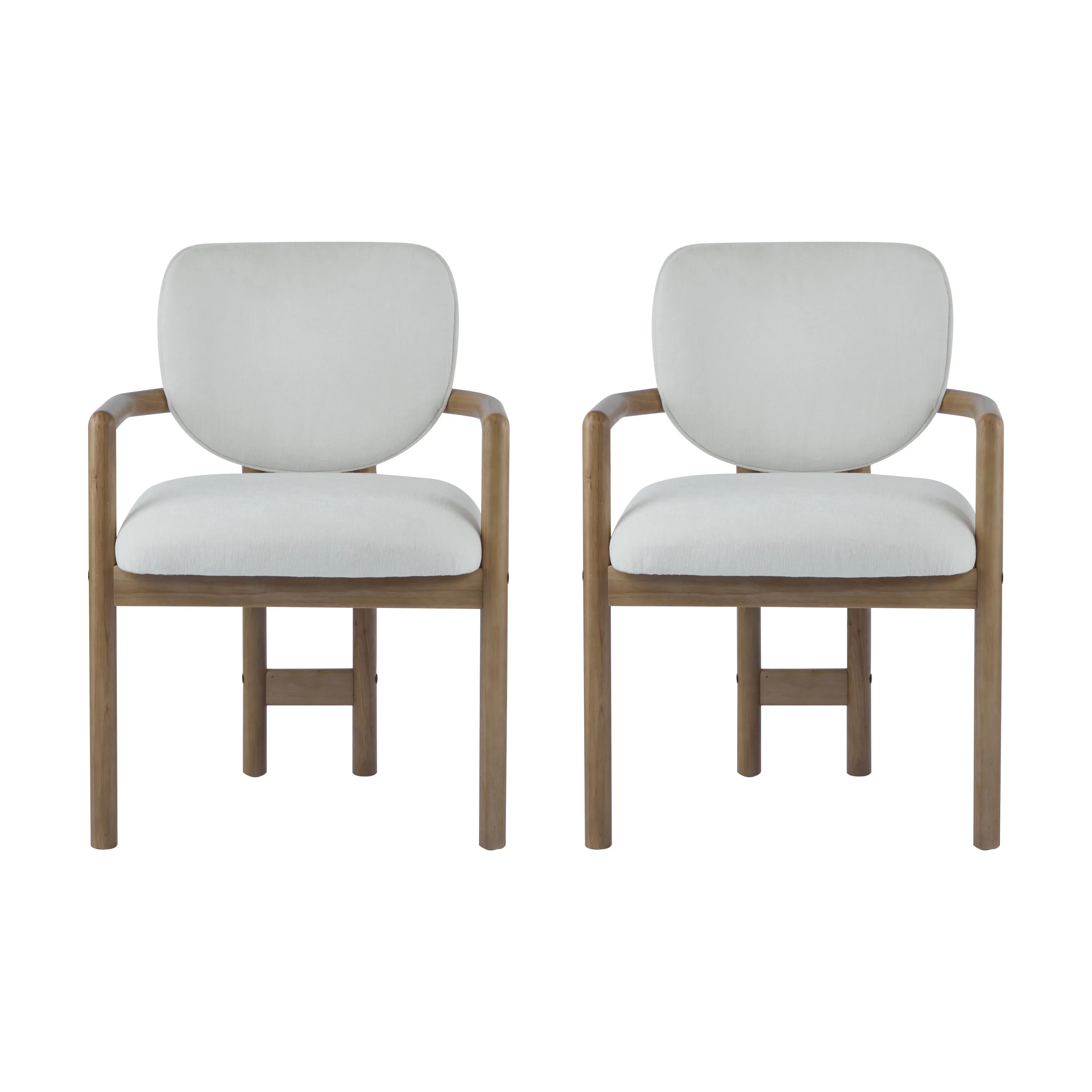 Fluffy Modern Rubberwood Upholstered Dining Chairs - furnishings
