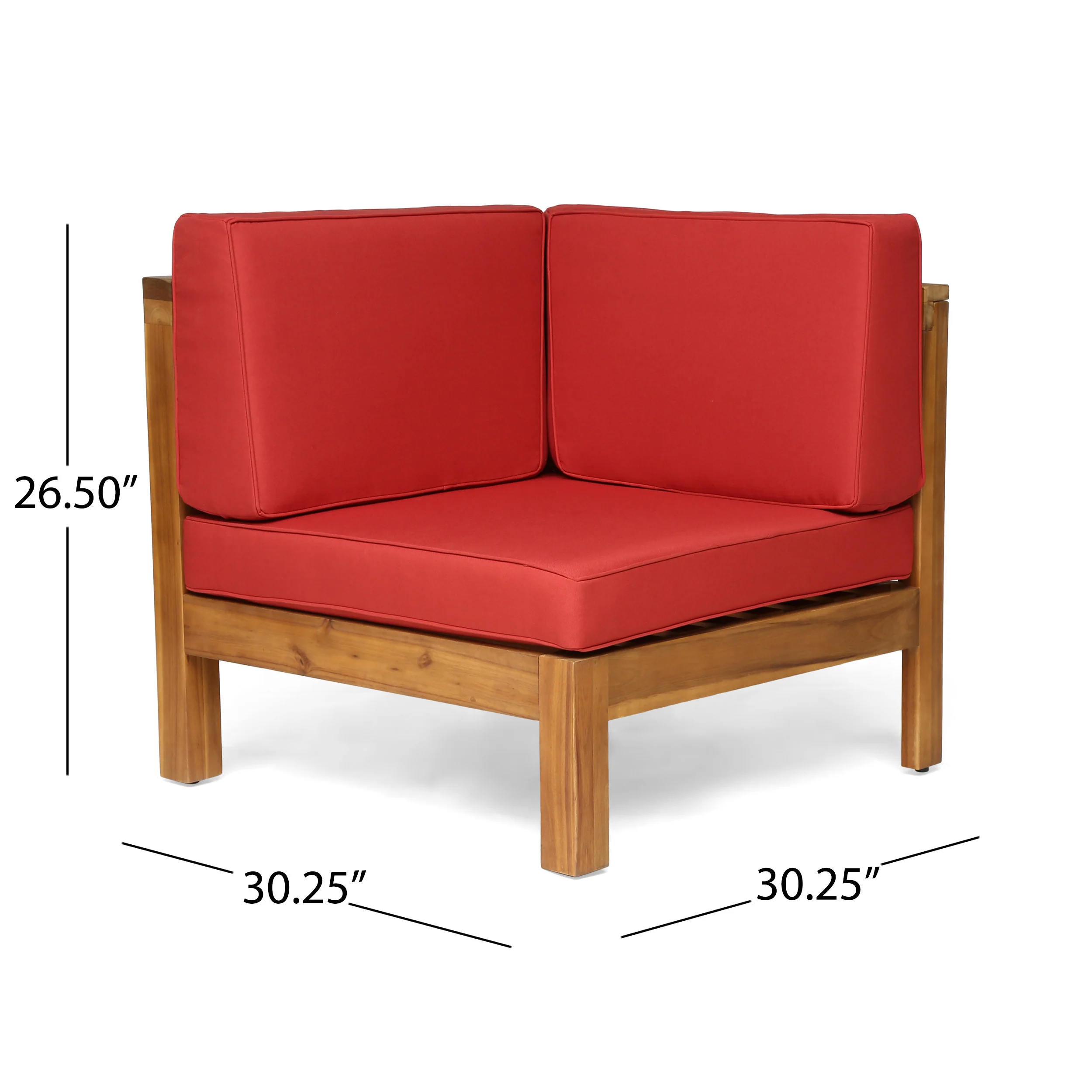 Ravello 4 Piece Outdoor Wooden Sectional Set with Cushions - furnishings