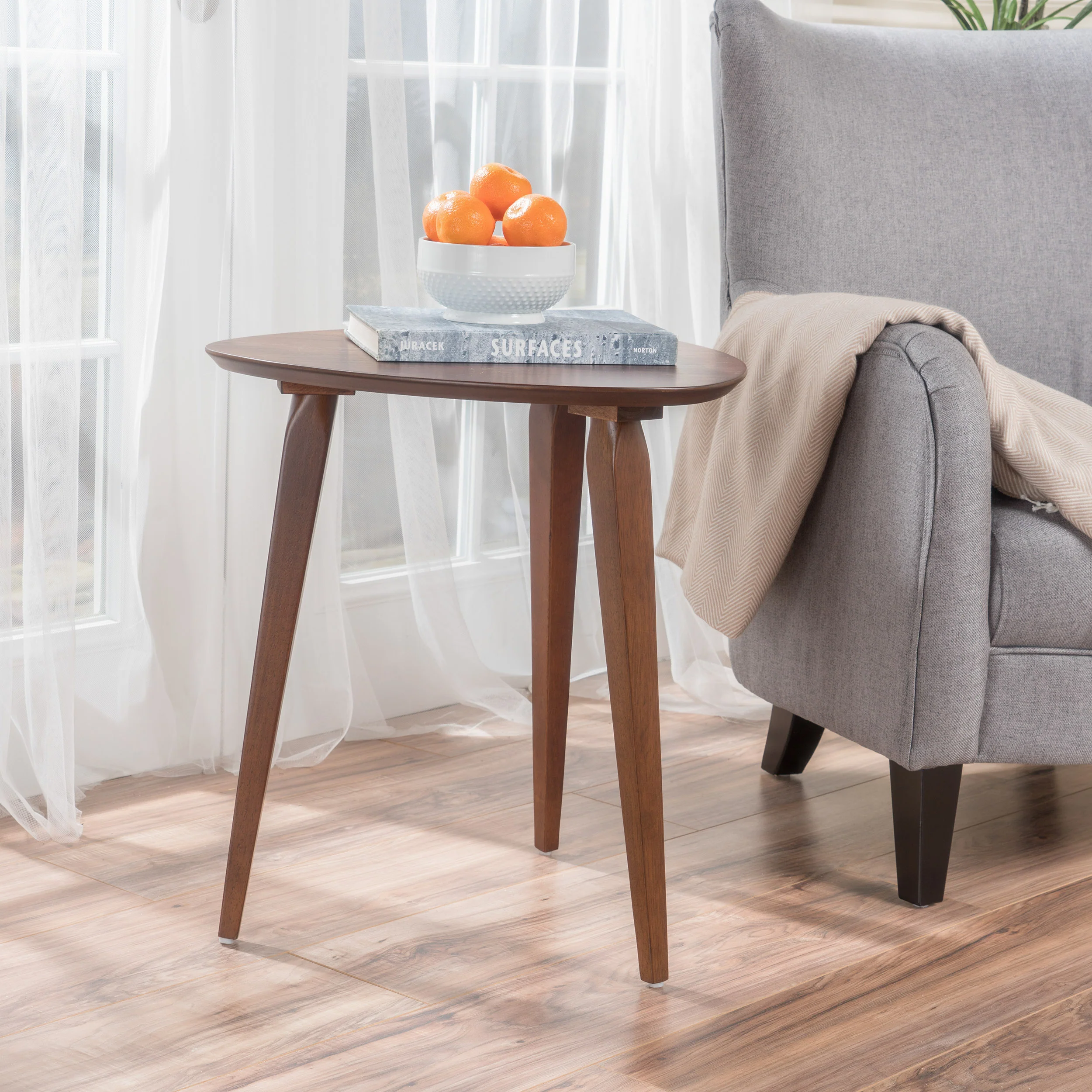 Finnian Modernistic Designed Wood Finish End Table - furnishings