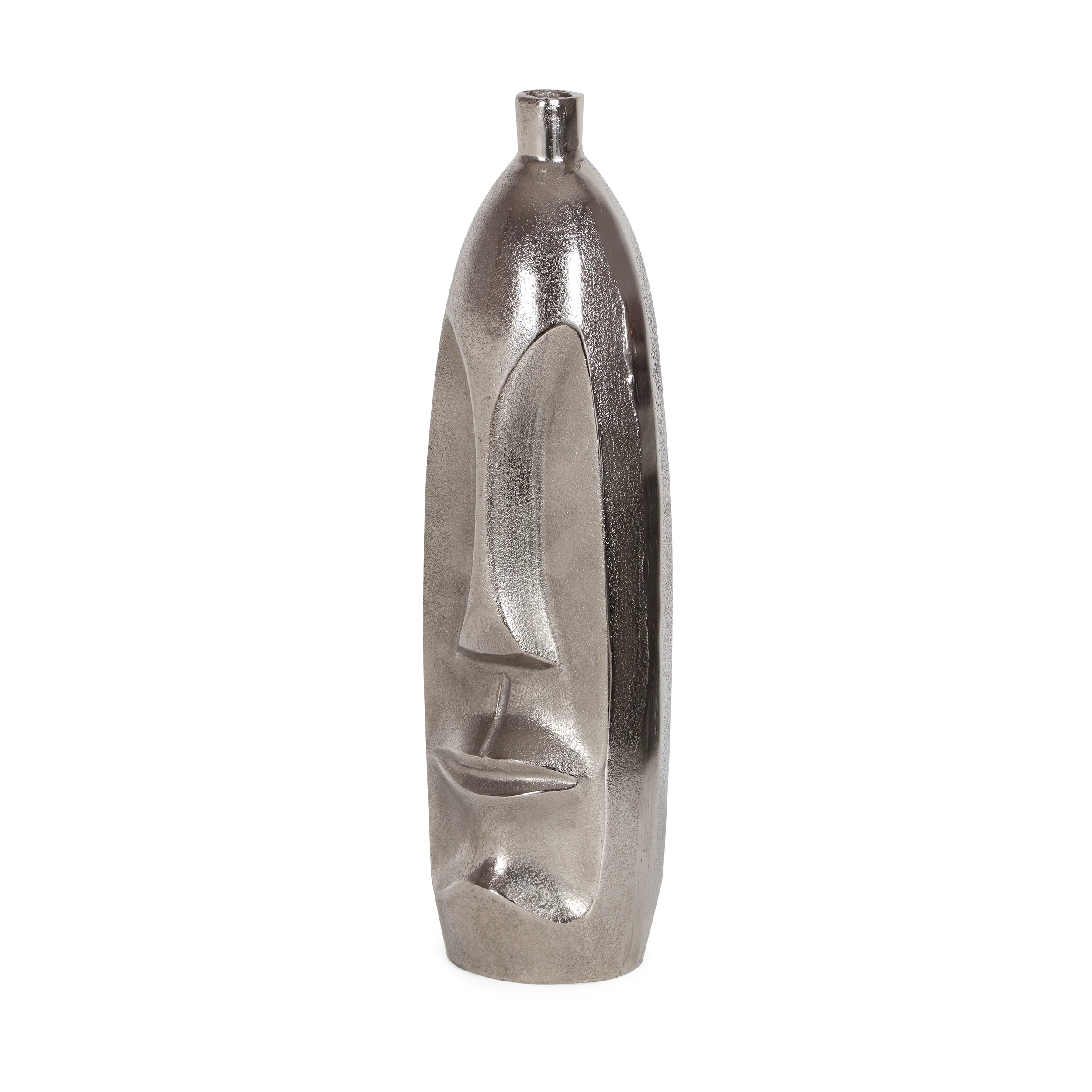 Judland Modern Handmade Aluminum Bottle Vase, Raw Nickel - furnishings