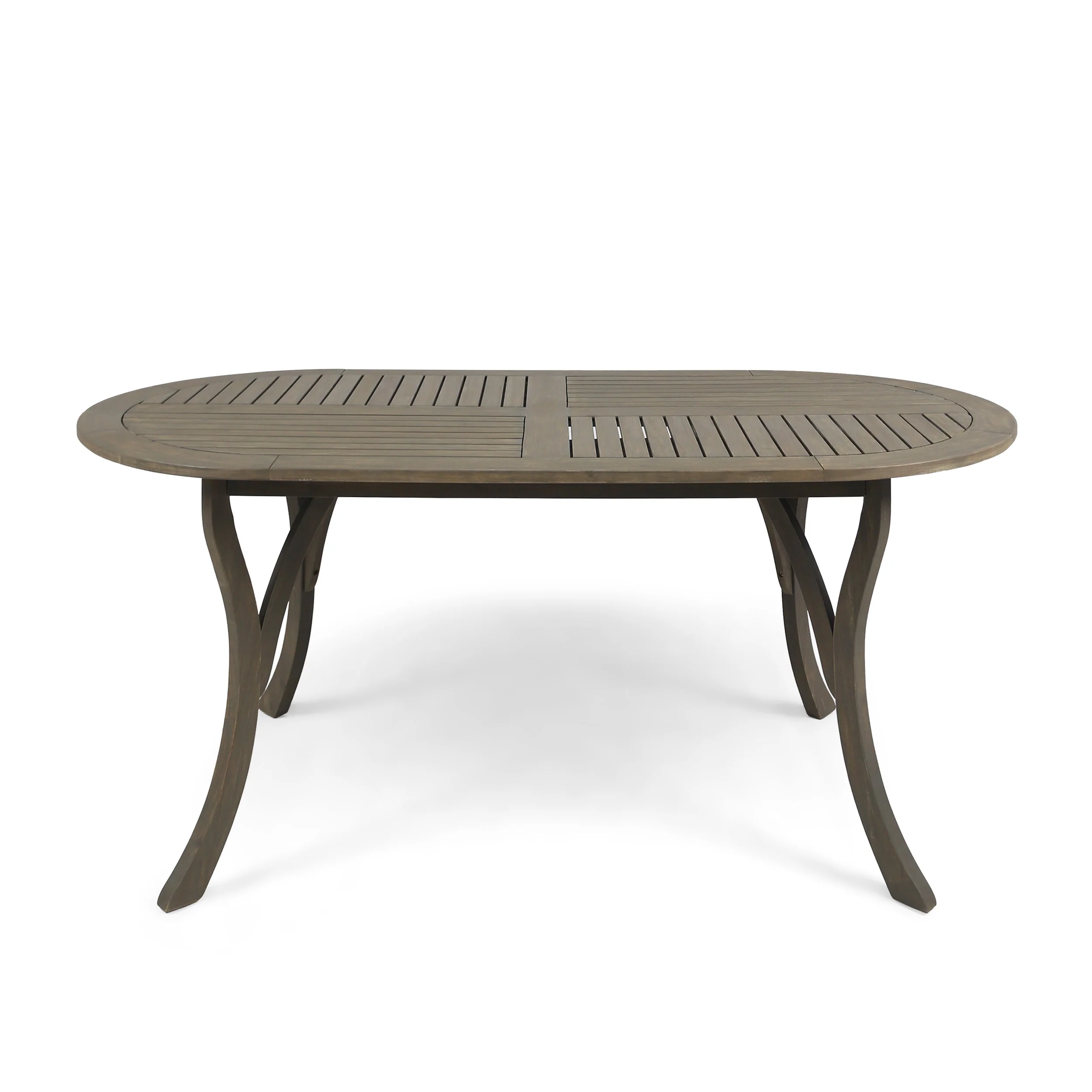 Pettit Outdoor 7 Piece Wood and Wicker Dining Set, Gray Finish and Gray - furnishings
