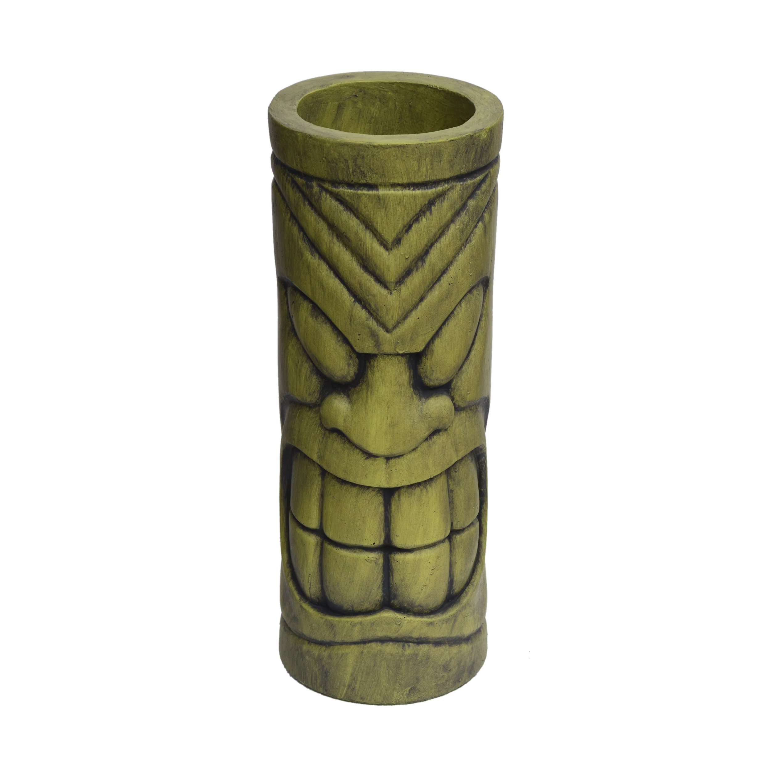 Jayleen Outdoor Tiki Urn, Antique Green Finish - furnishings