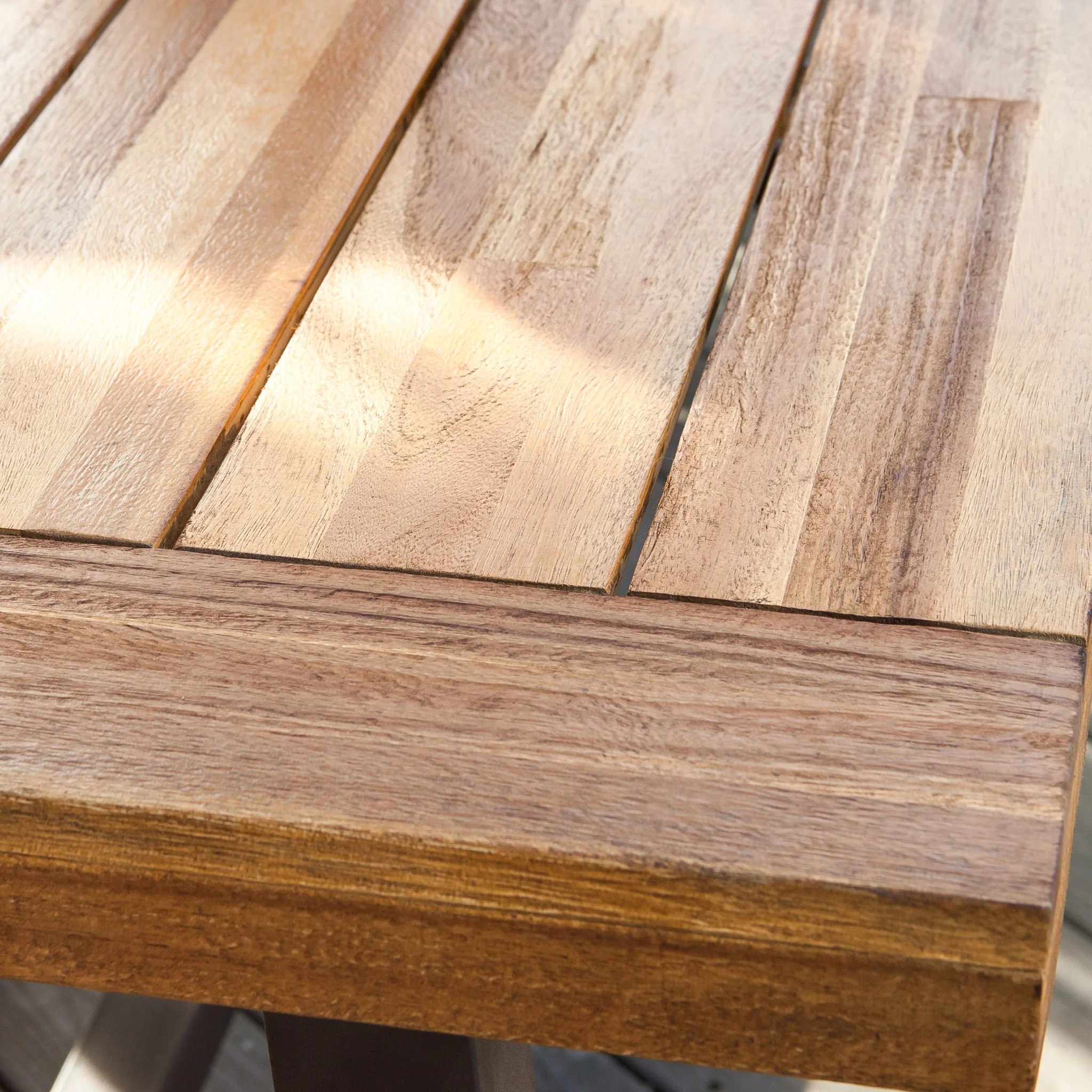 Bowman Outdoor Modern Industrial 3 Piece Acacia Wood Picnic Dining Set with Benches, Sandblasted Teak - furnishings