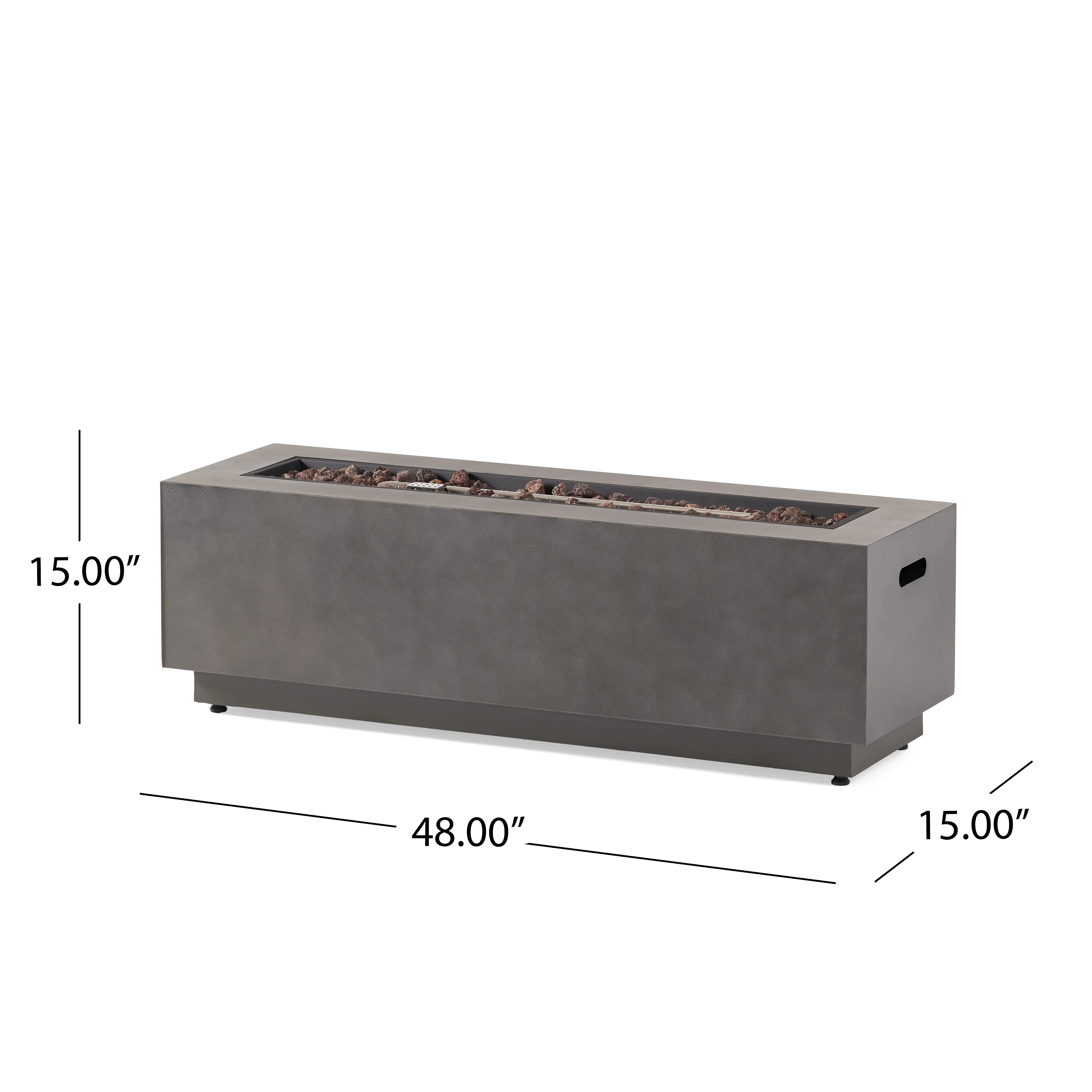 Jefferson Outdoor Rectangular Fire Pit with Tank Holder - furnishings