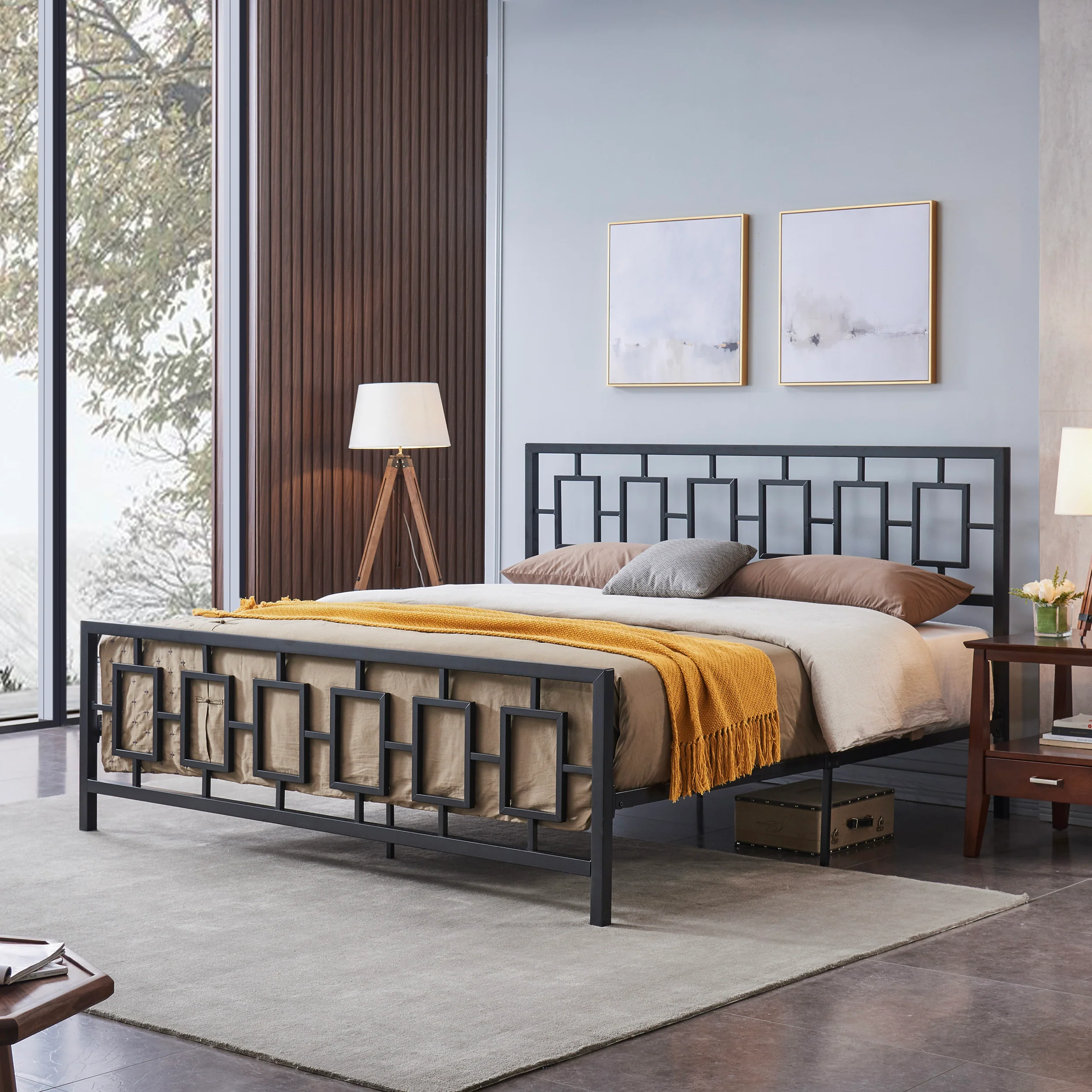 Dawn Modern Iron King Bed Frame - furnishings