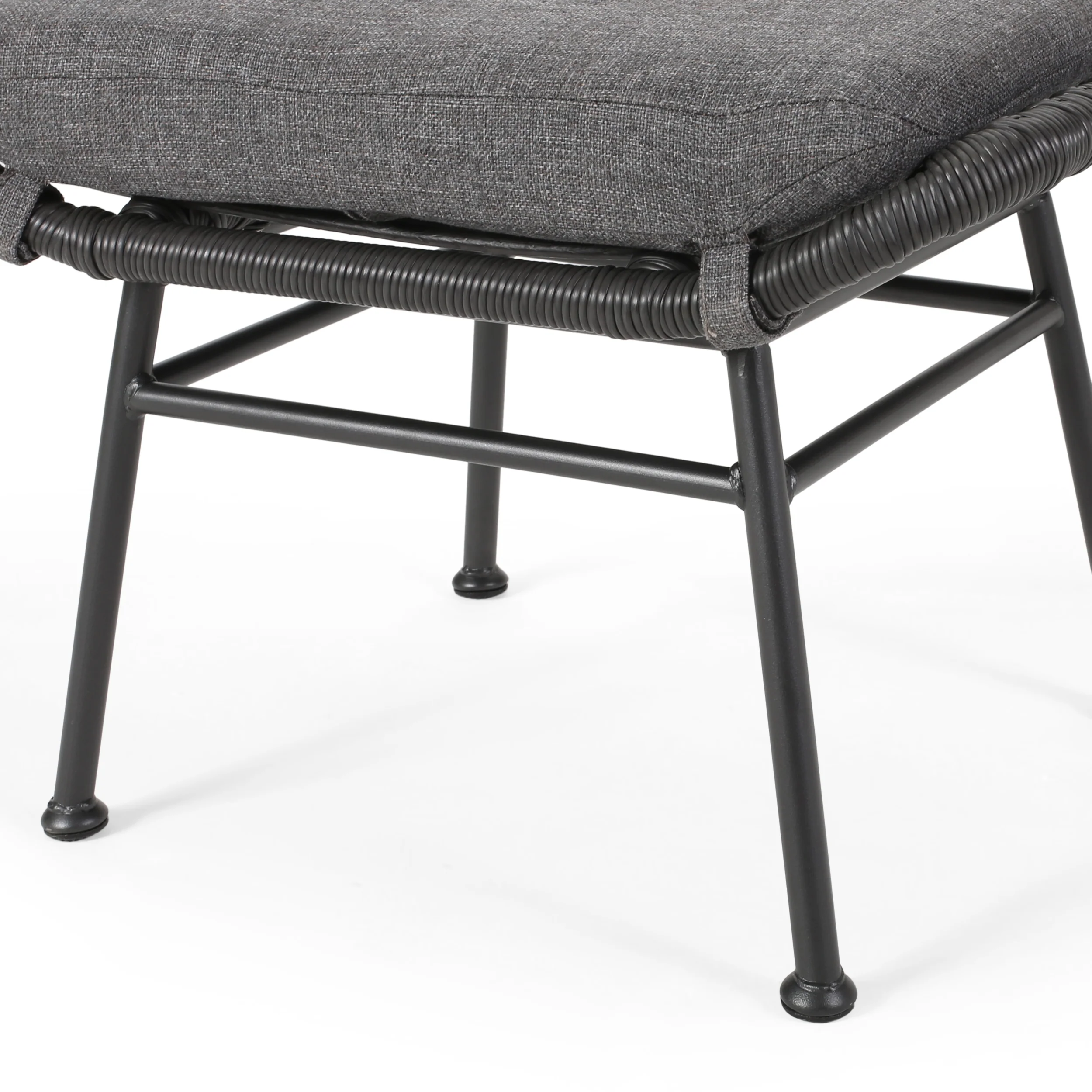Gloria Outdoor Modern Boho Wicker Ottoman (Set of 2) - furnishings