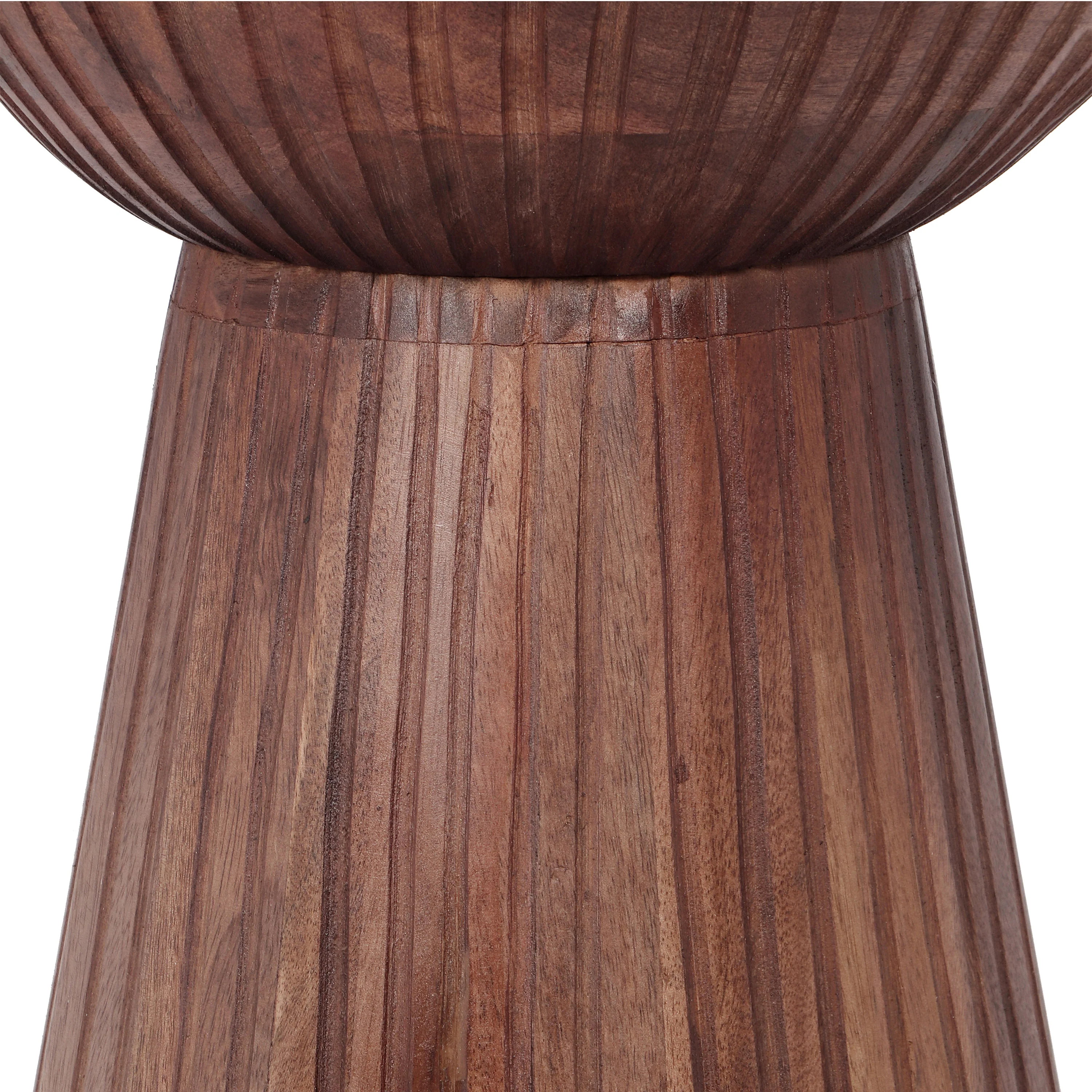 Elowen Round Pedestal Mango Wood Side End Table - furnishings