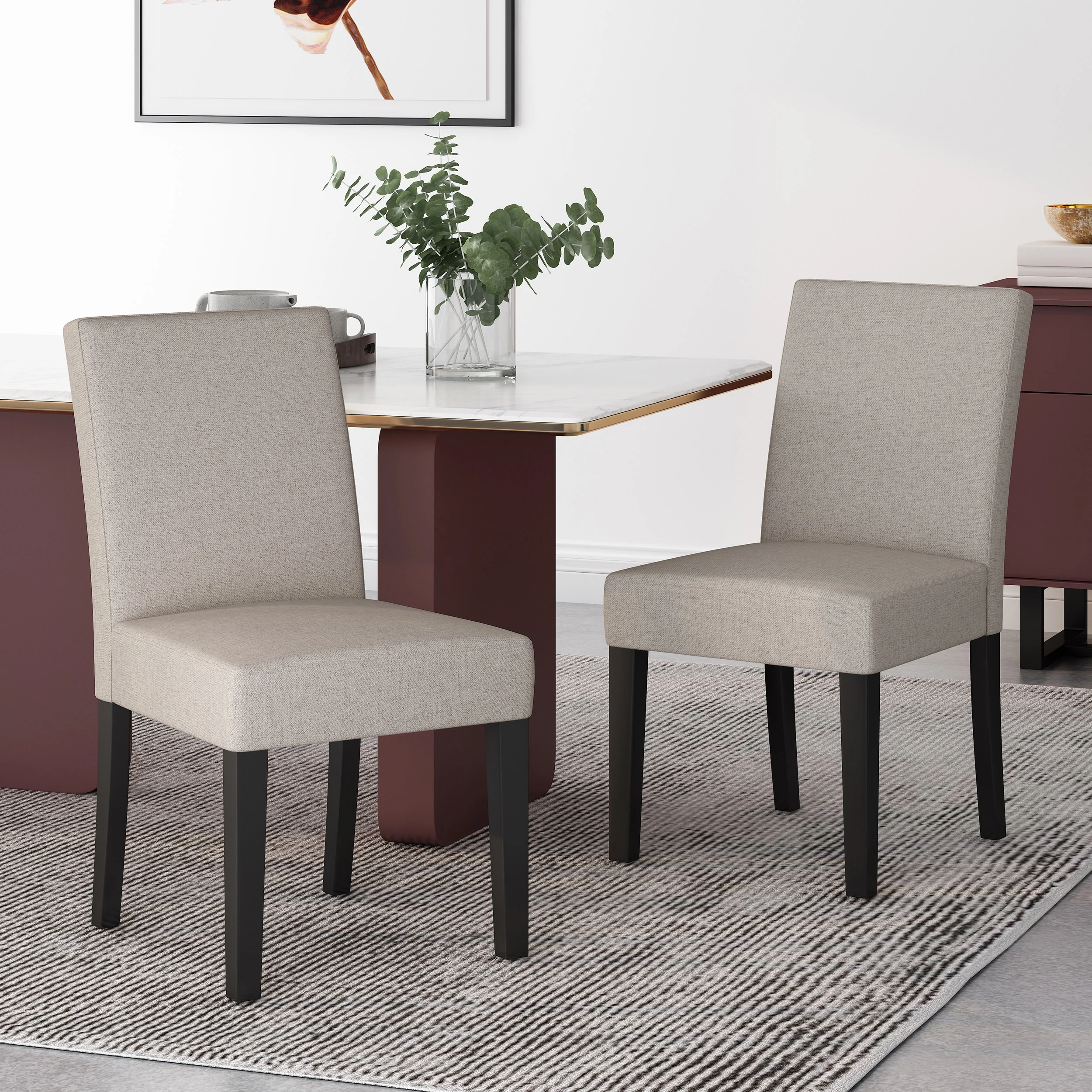 Pocatello Kuna Contemporary Upholstered Dining Chair, Set of 2 - furnishings