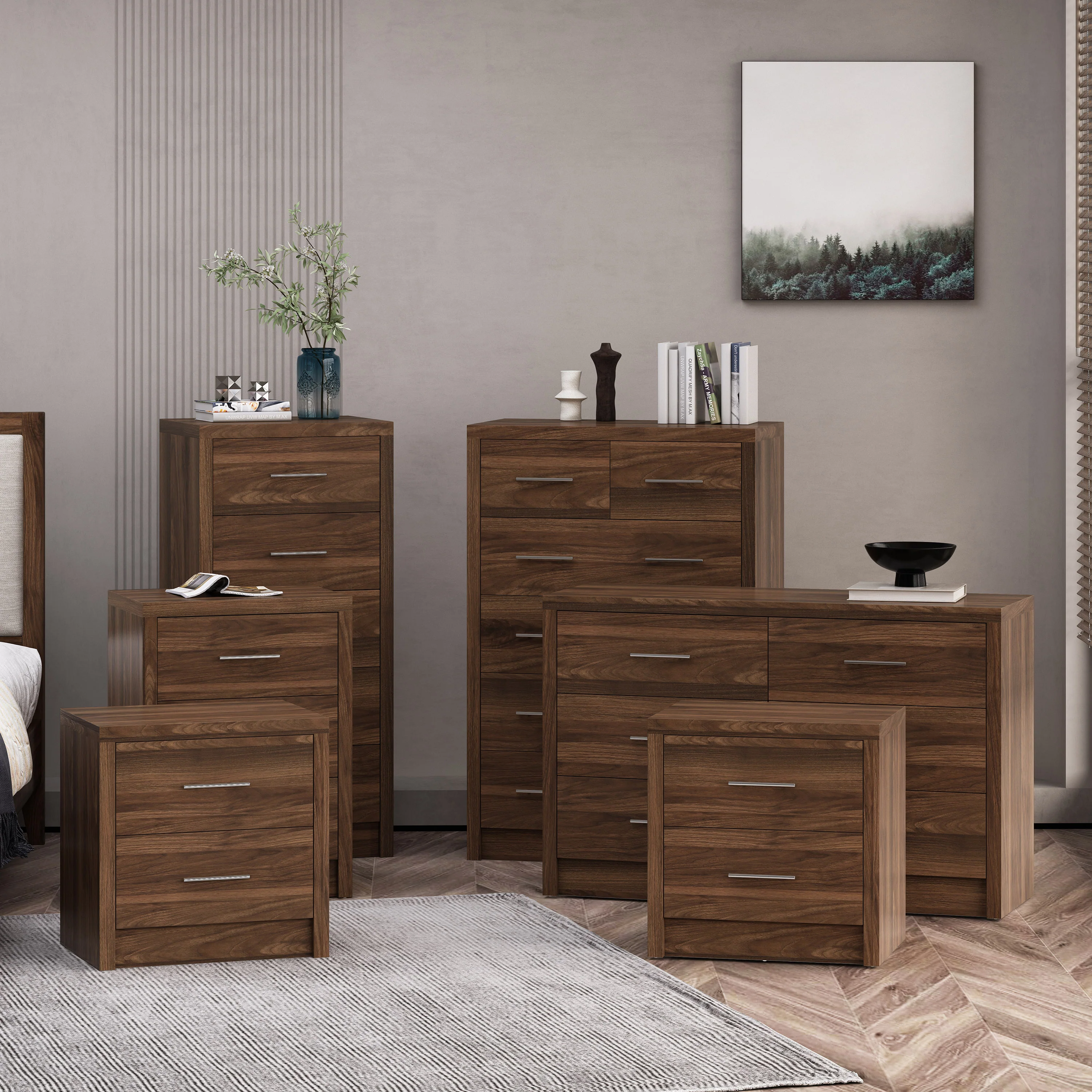 Marlette Modern 6 Piece Bedroom Set - furnishings