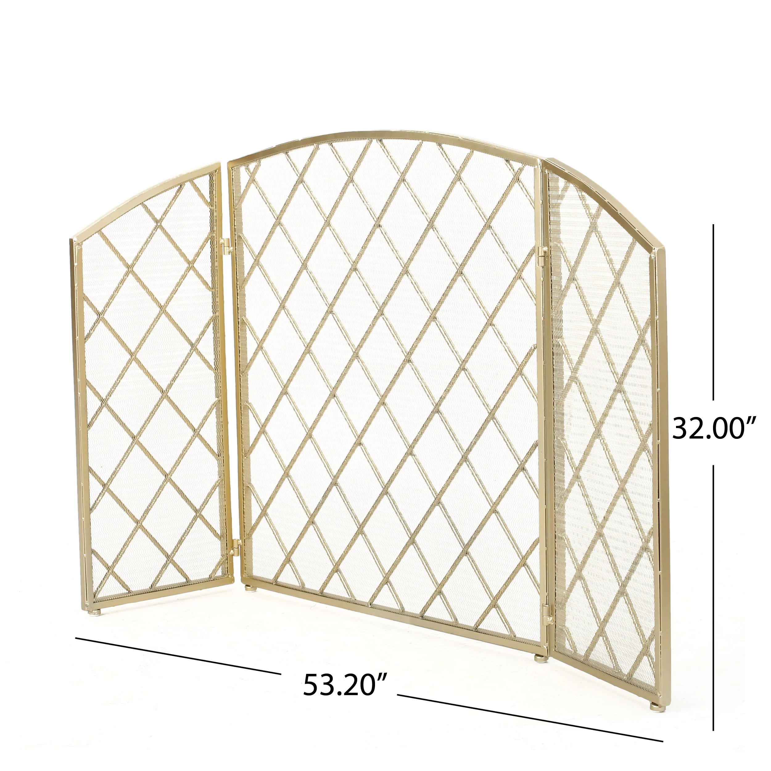 Angella 3 Panelled Iron Fireplace Screen - furnishings