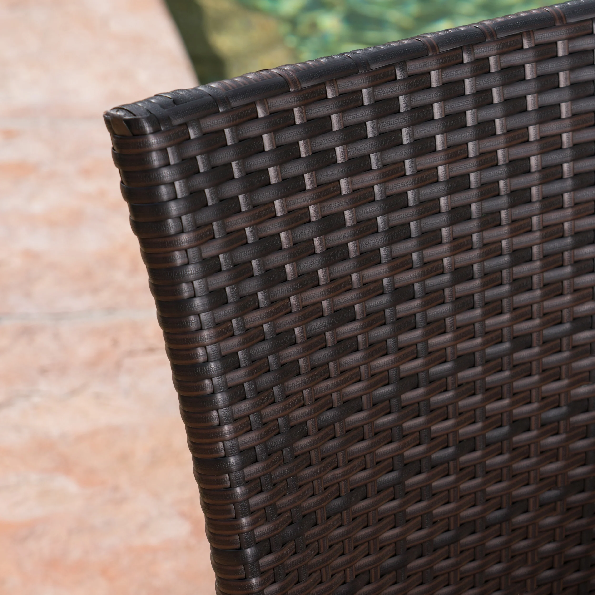Fiona Outdoor 6 Piece Wicker Dining Set with Concrete Dining Table and Bench - furnishings