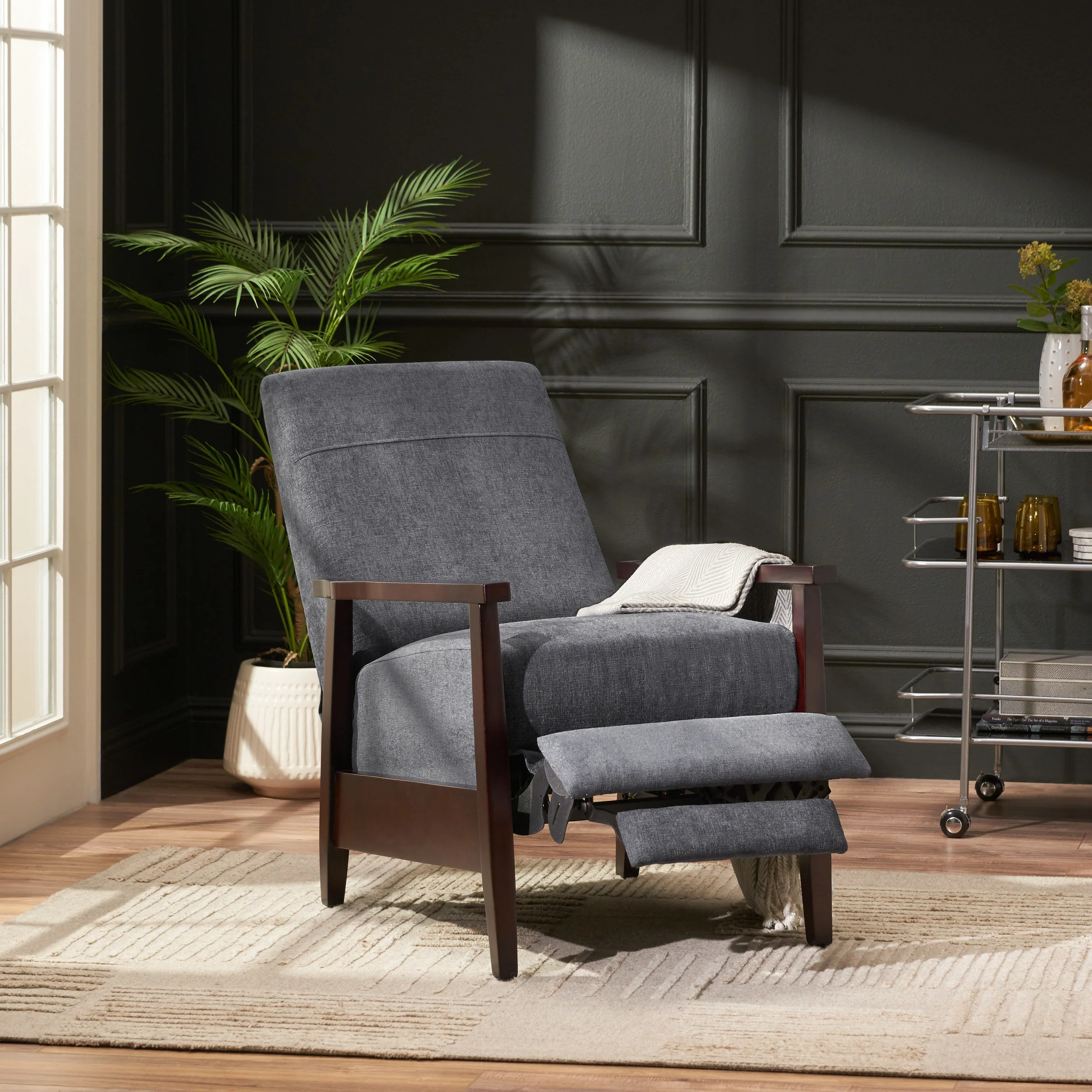Coulee Contemporary Fabric Upholstered Pushback Recliner - furnishings
