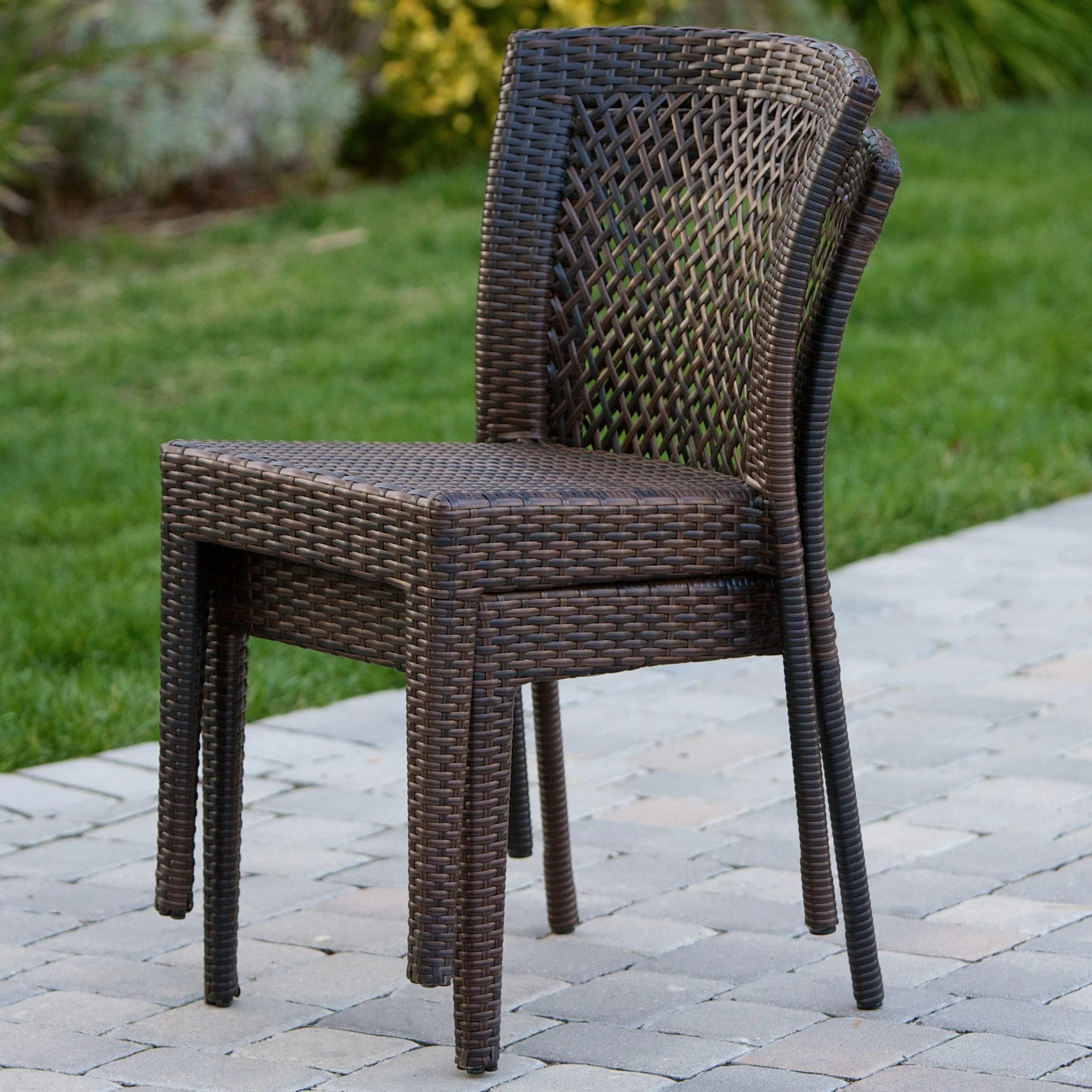 Dana Point 7-pc Outdoor Patio Furniture Brown Wicker Dining Set - furnishings