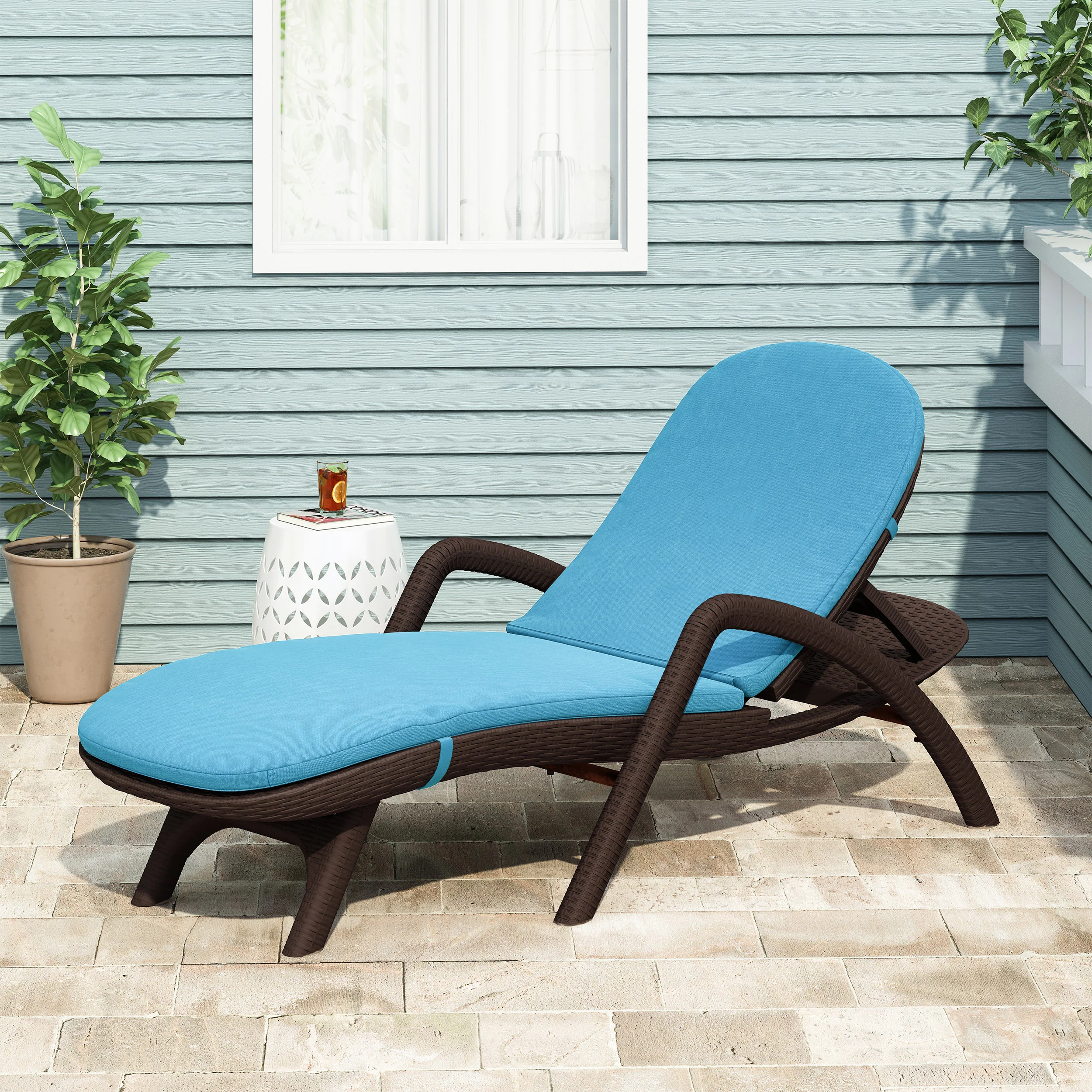Farirra Outdoor Water Resistant Chaise Lounge Cushion - furnishings