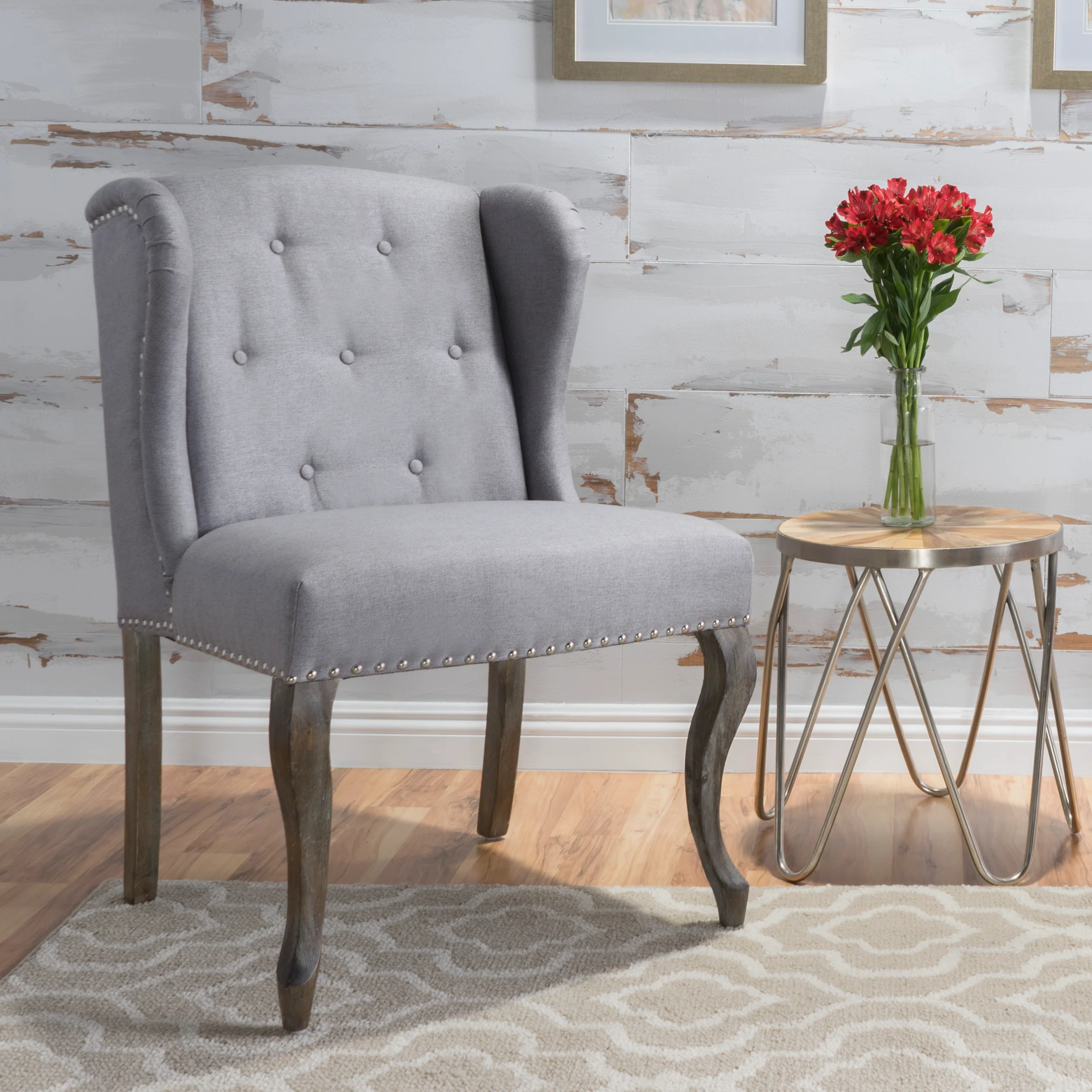 Asheville Modern Fabric Wingback Chair - furnishings