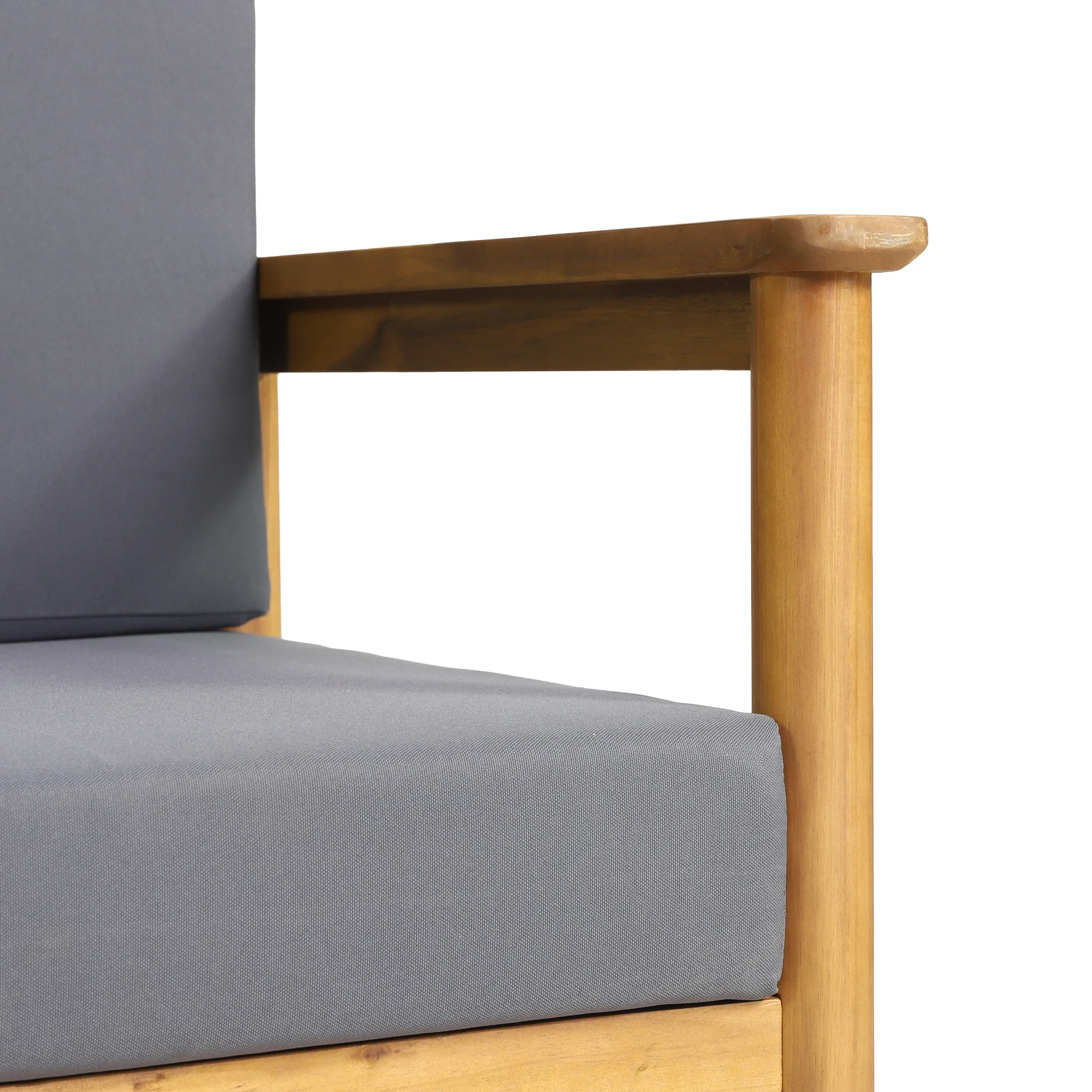 Plumb Outdoor Acacia Wood Loveseat - furnishings