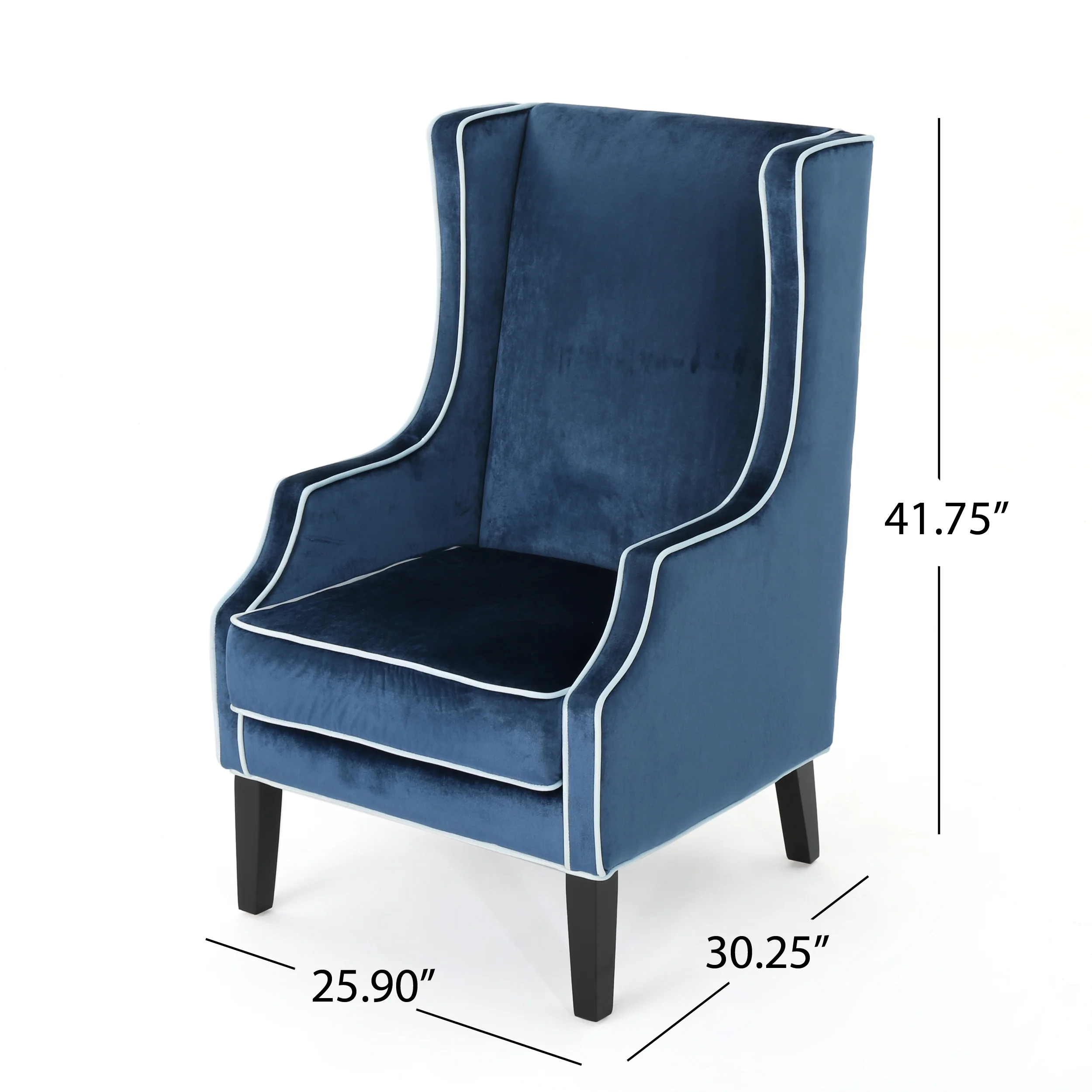 Edell Velvet Wingback Accent Chair - furnishings