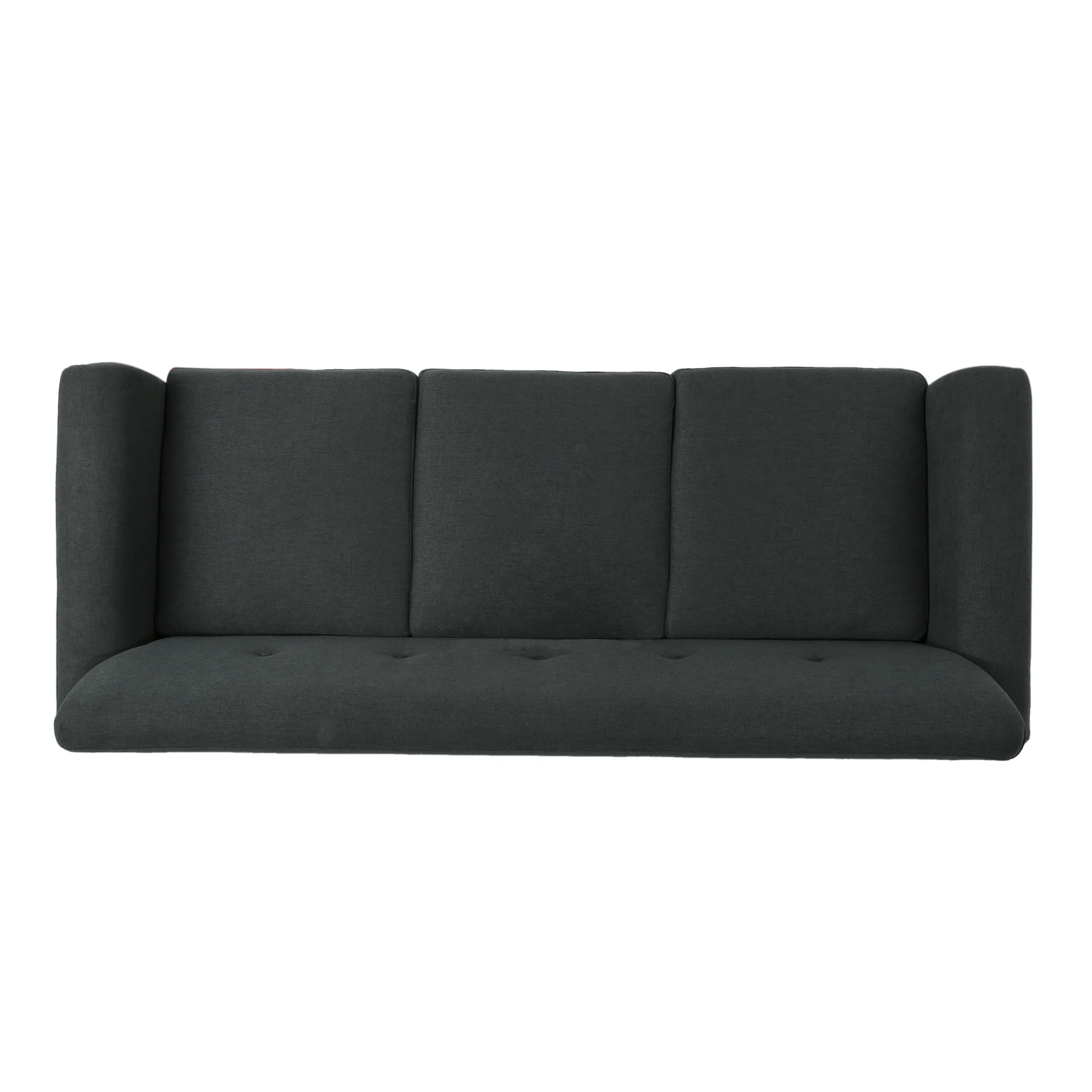 Emily Contemporary Button Tufted Fabric Upholstered Three-Seater Sofa - furnishings