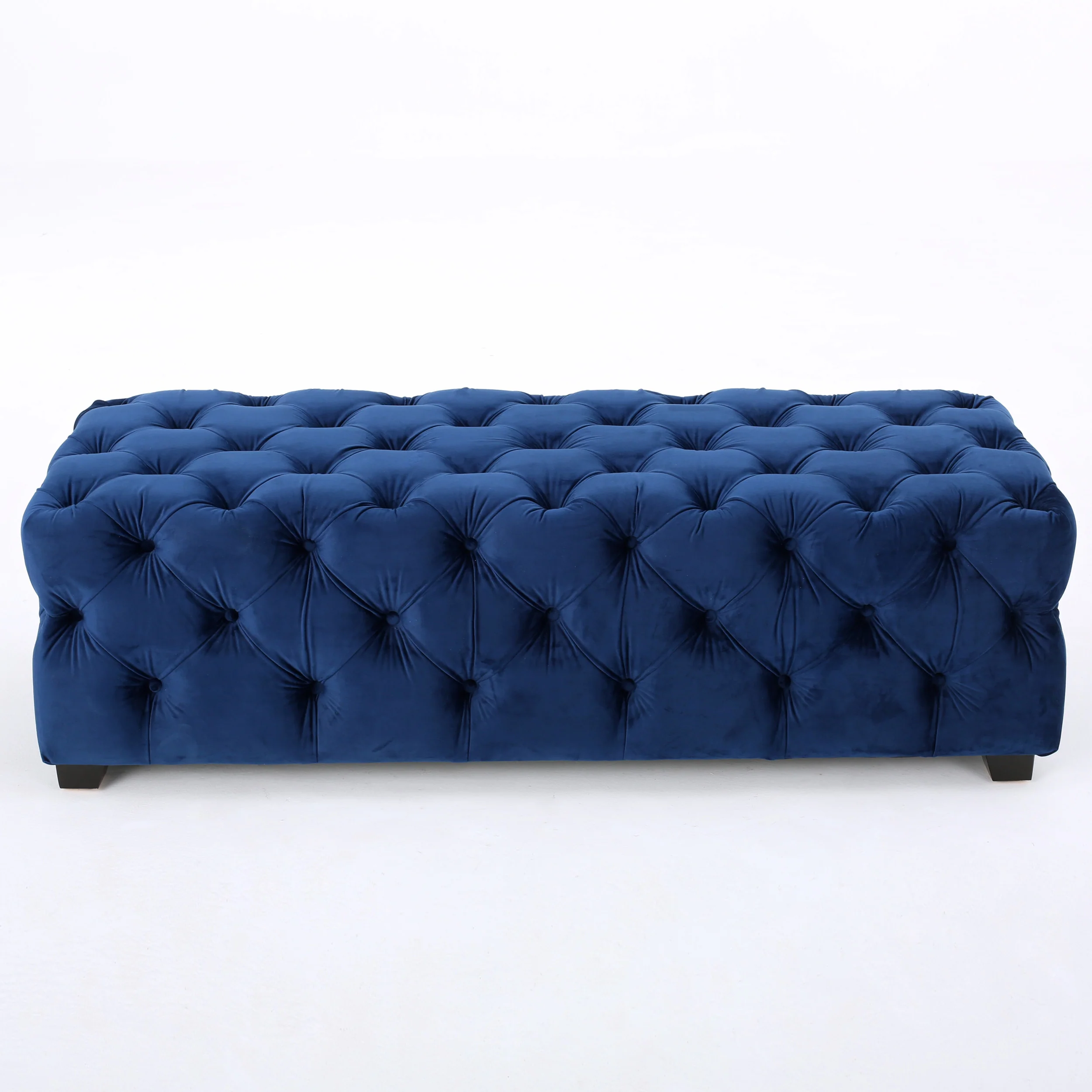 Provence Modern Glam Tufted Velvet Ottoman Bench - furnishings