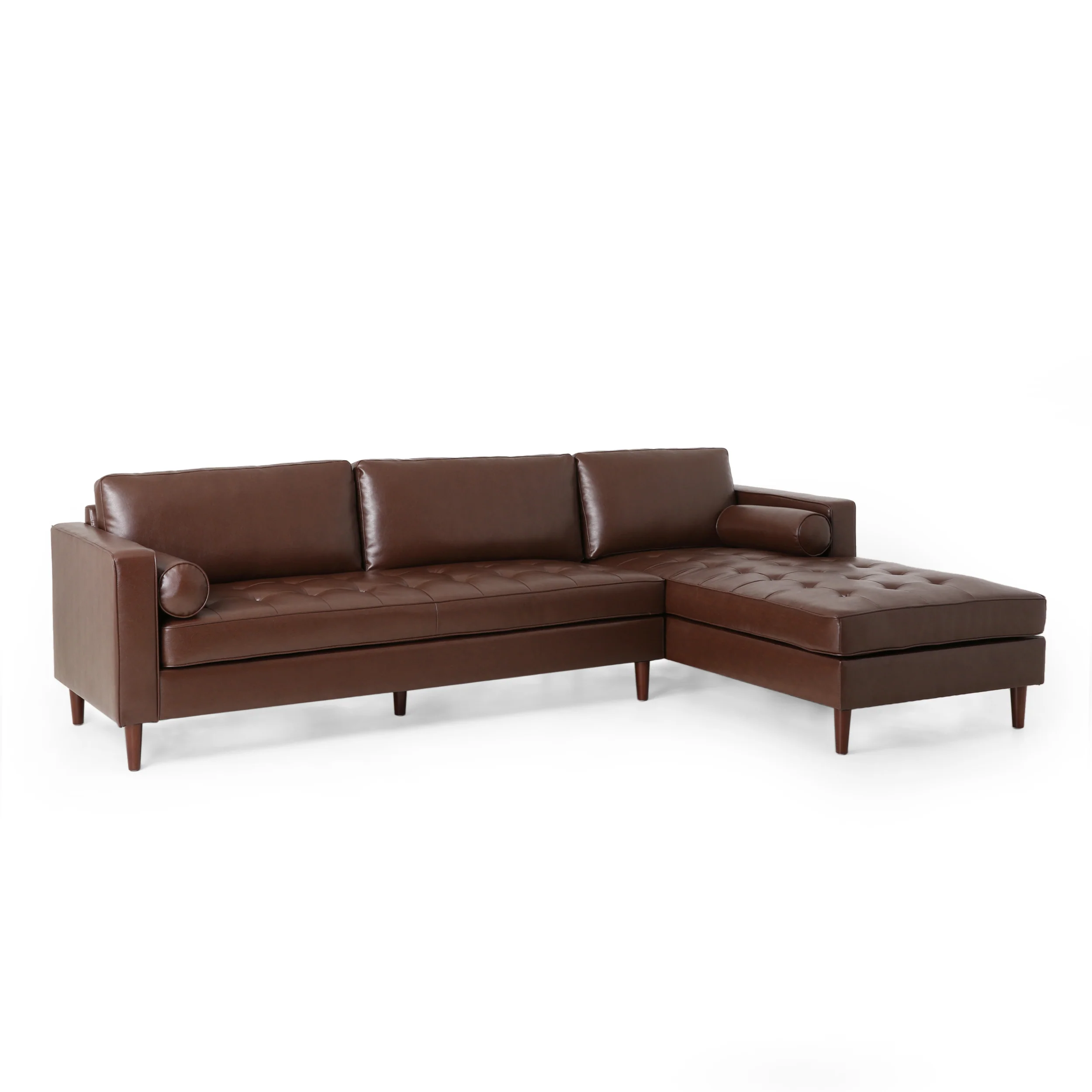 Lockbourne Contemporary Tufted Upholstered Chaise Sectional - furnishings