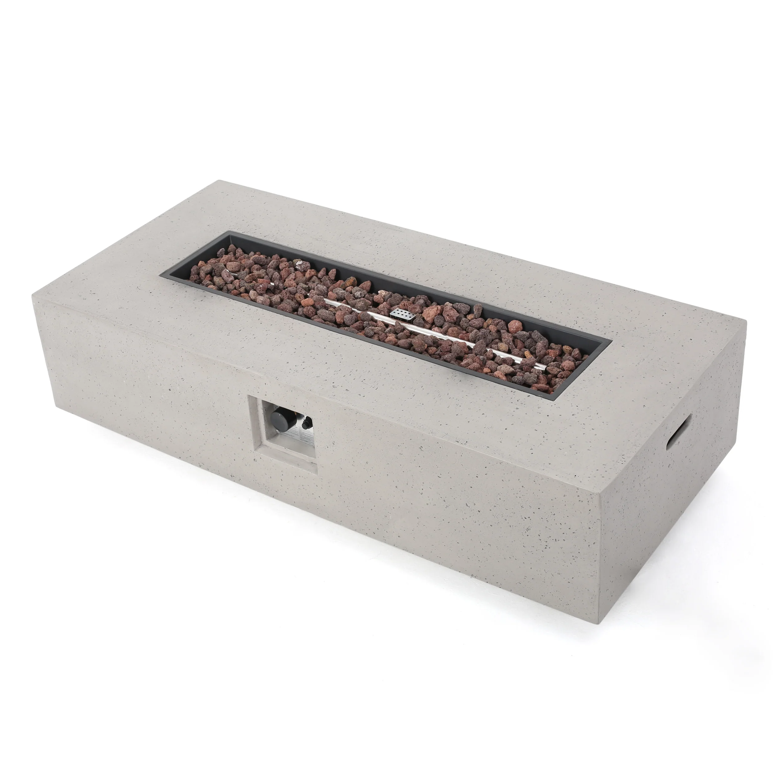 Hearth Outdoor 50,000 BTU Lightweight Concrete Rectangular Fire Pit (No Tank Holder) - furnishings