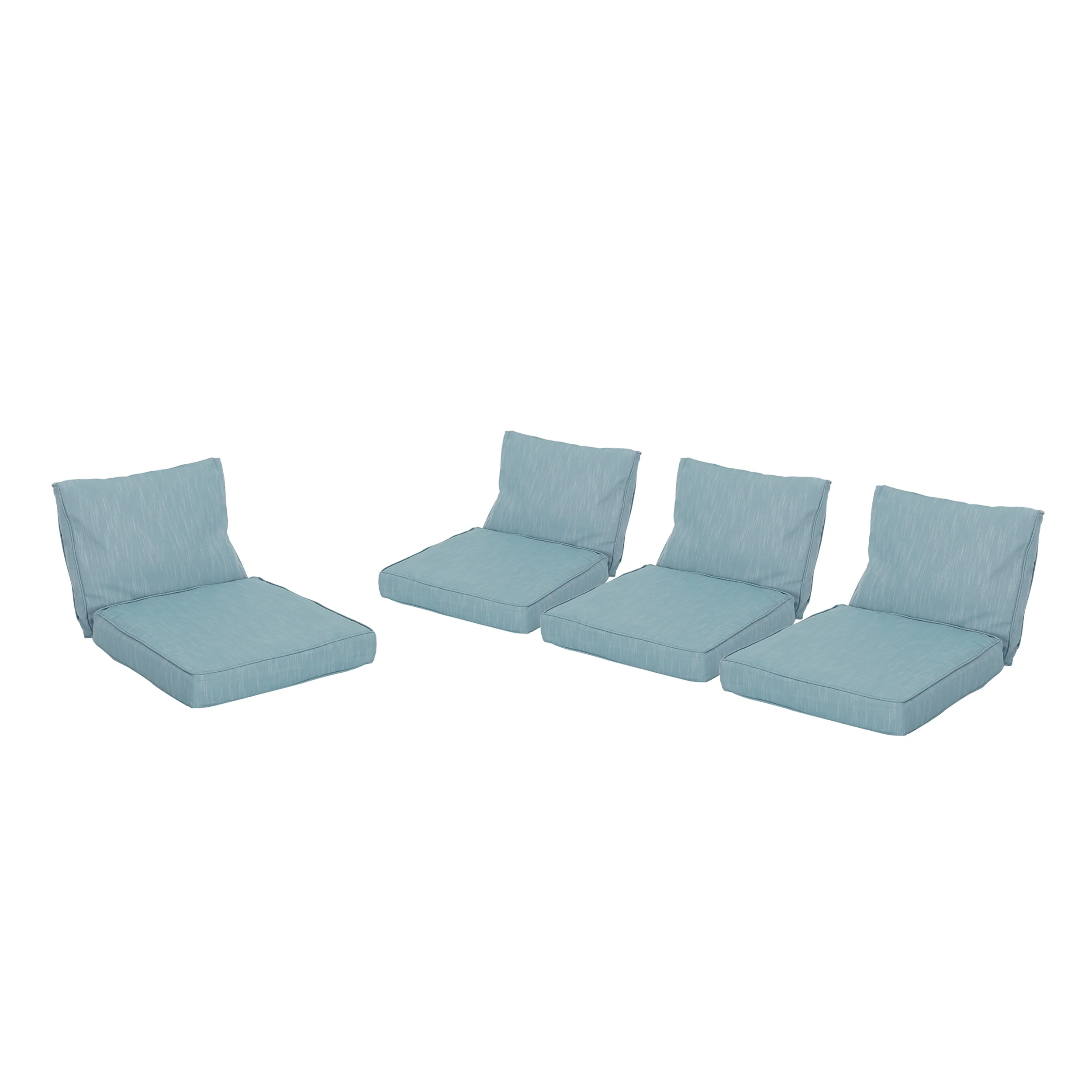 Atiyah Outdoor Water Resistant Fabric Club Chair Cushions with Piping (Set of 4) - furnishings