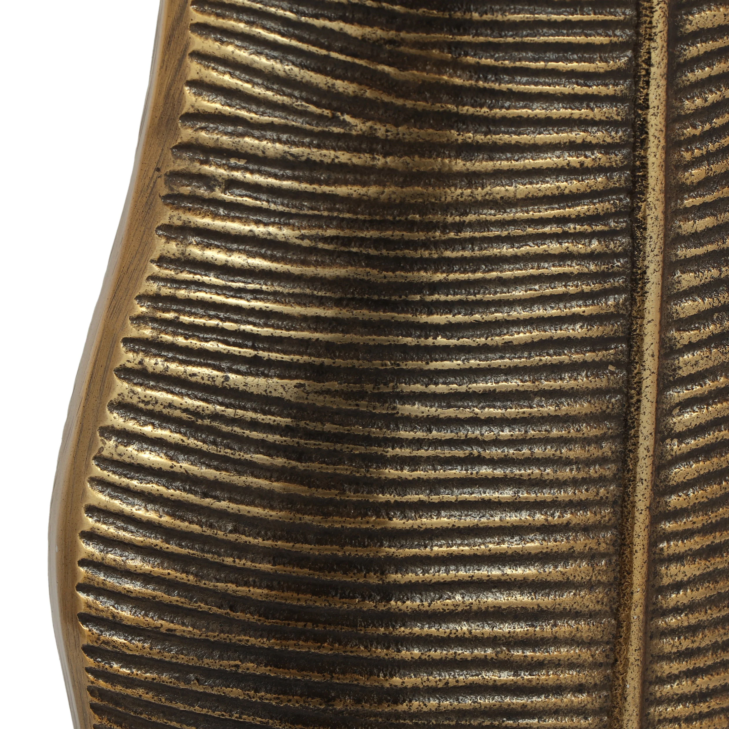 Clarkdale Handcrafted Aluminum Leaf Vase - furnishings
