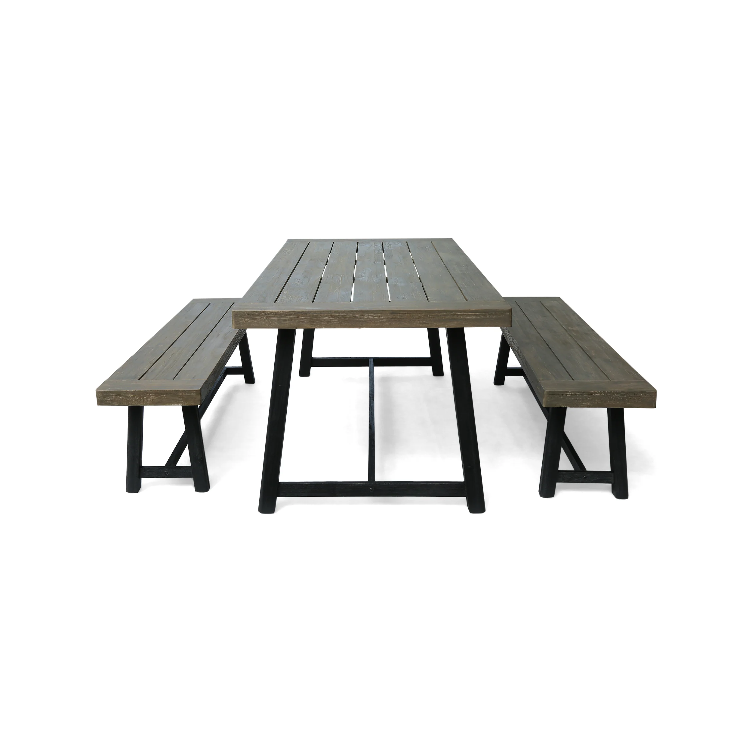 Weir Outdoor Acacia Wood Picnic Set - furnishings