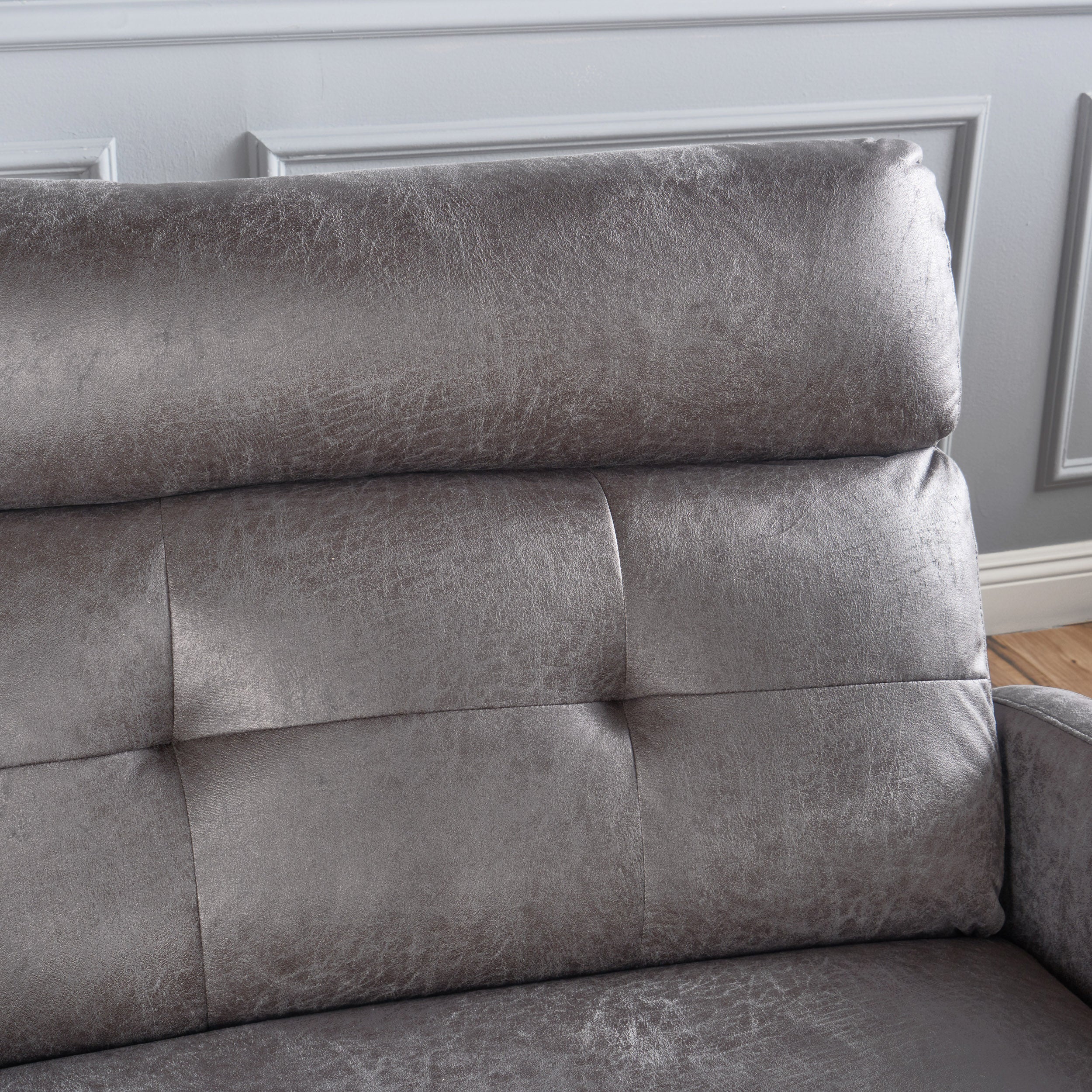 Hana Plush Cushion Tufted Back Microfiber Loveseat Recliner - furnishings