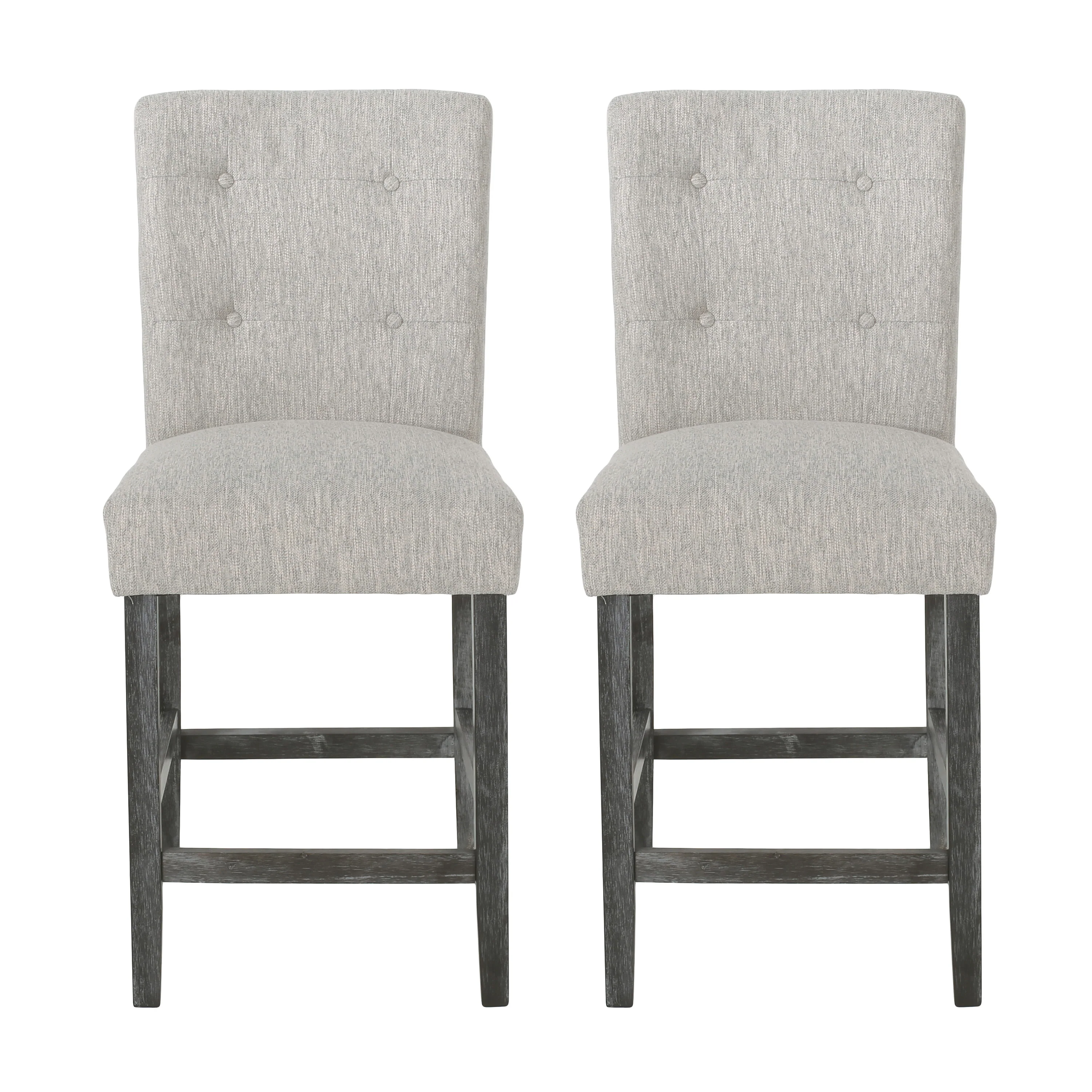 Dellroy Contemporary Fabric Button Tufted 26 Inch Counter Stools, Set of 2 - furnishings