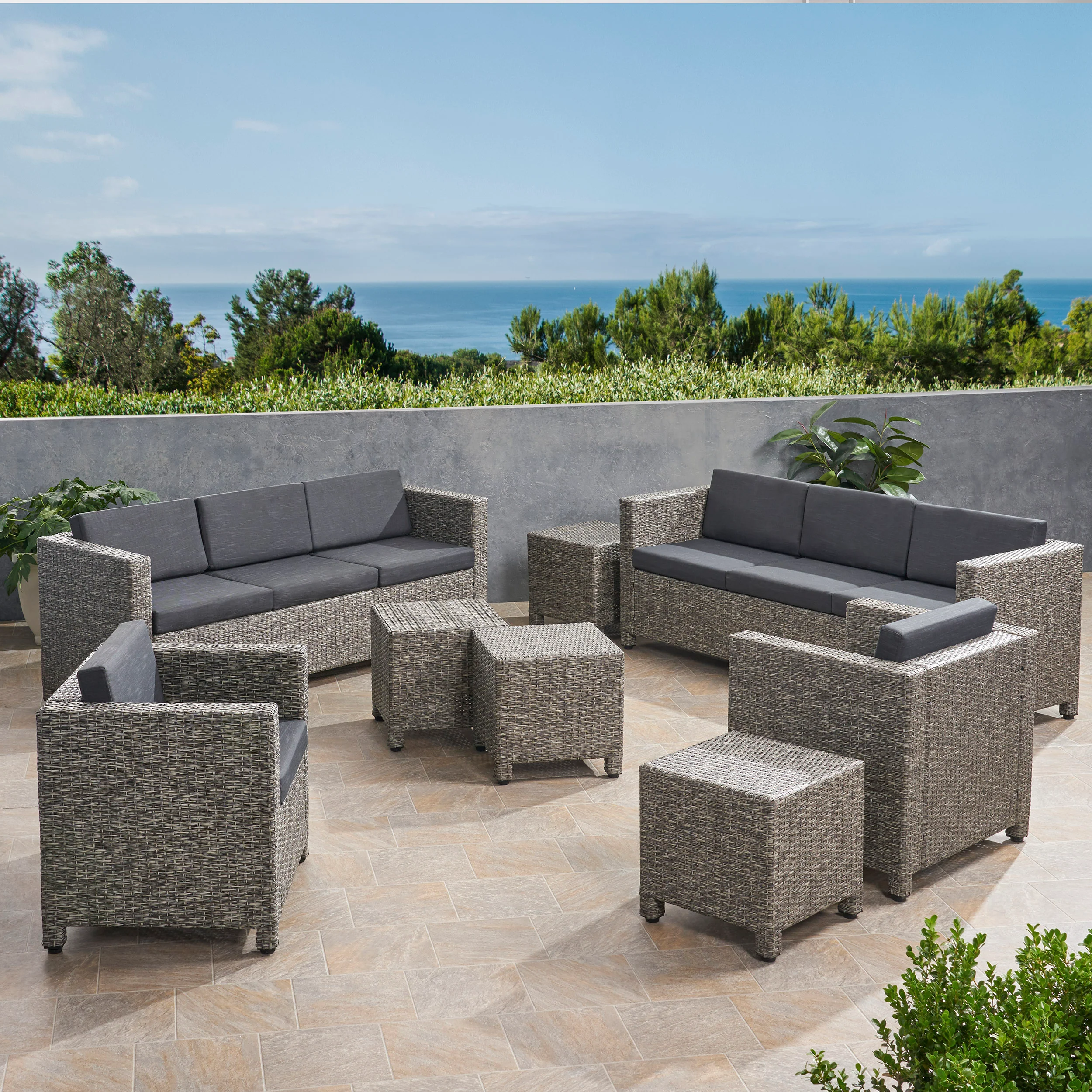 Venice 8-Seater Outdoor Sofa Set with Side Tables - furnishings