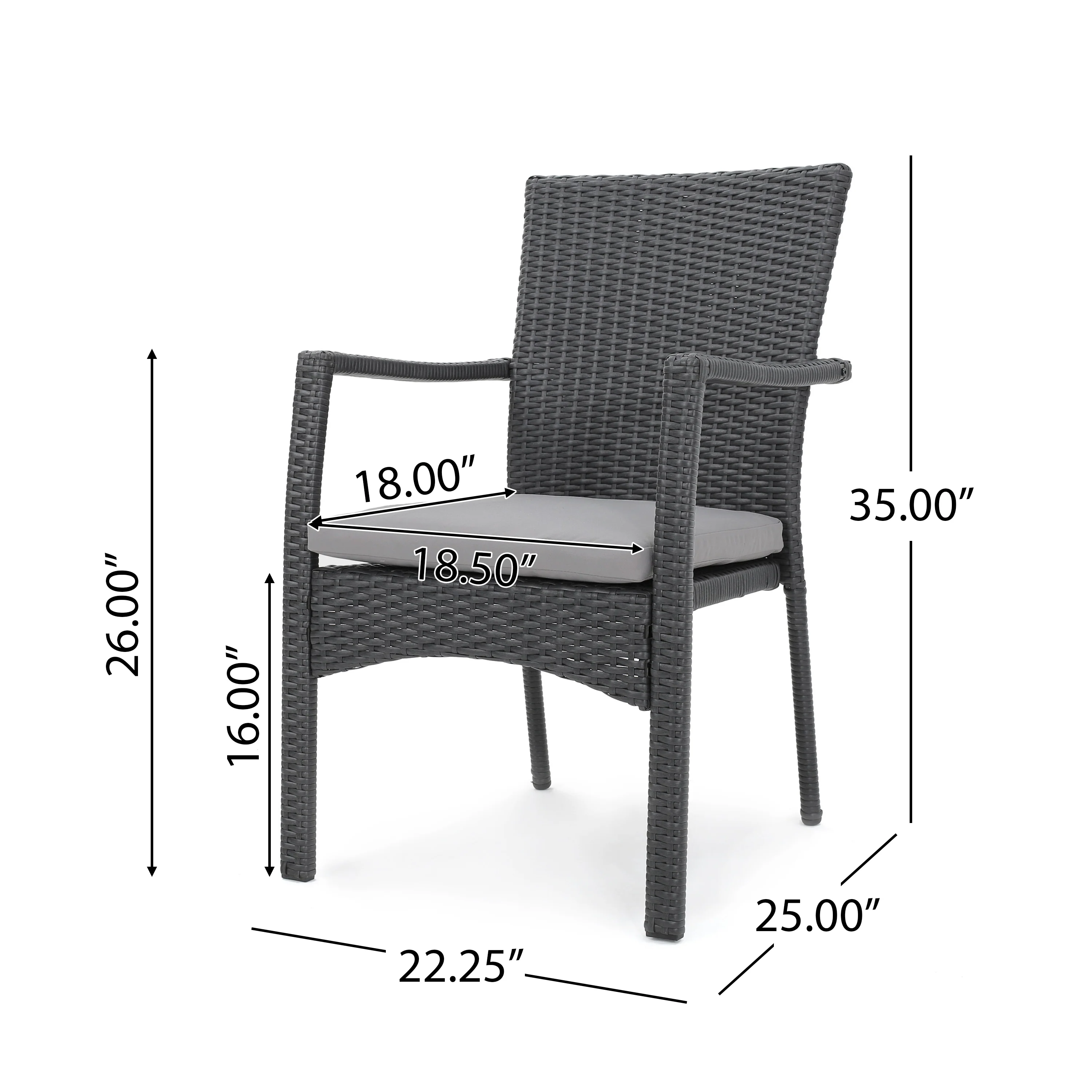 Layna Outdoor 5 Piece Wood and Wicker Dining Set, Gray and Gray - furnishings