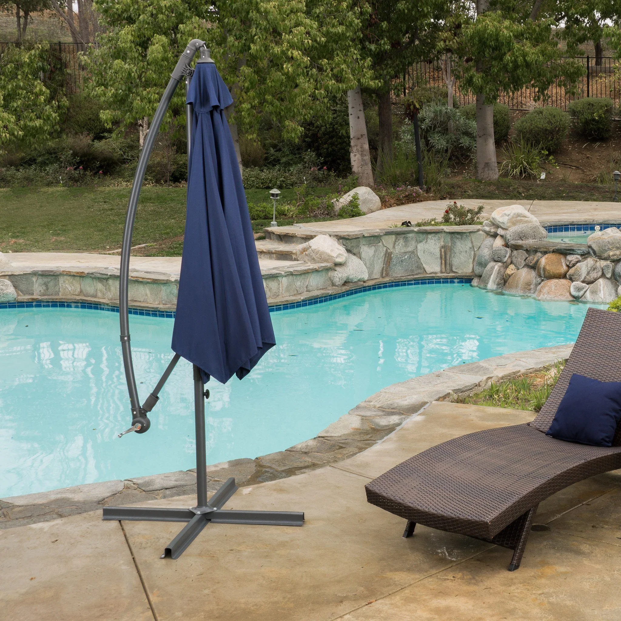 Jacksonville Navy Blue Banana Canopy Sunshade - furnishings